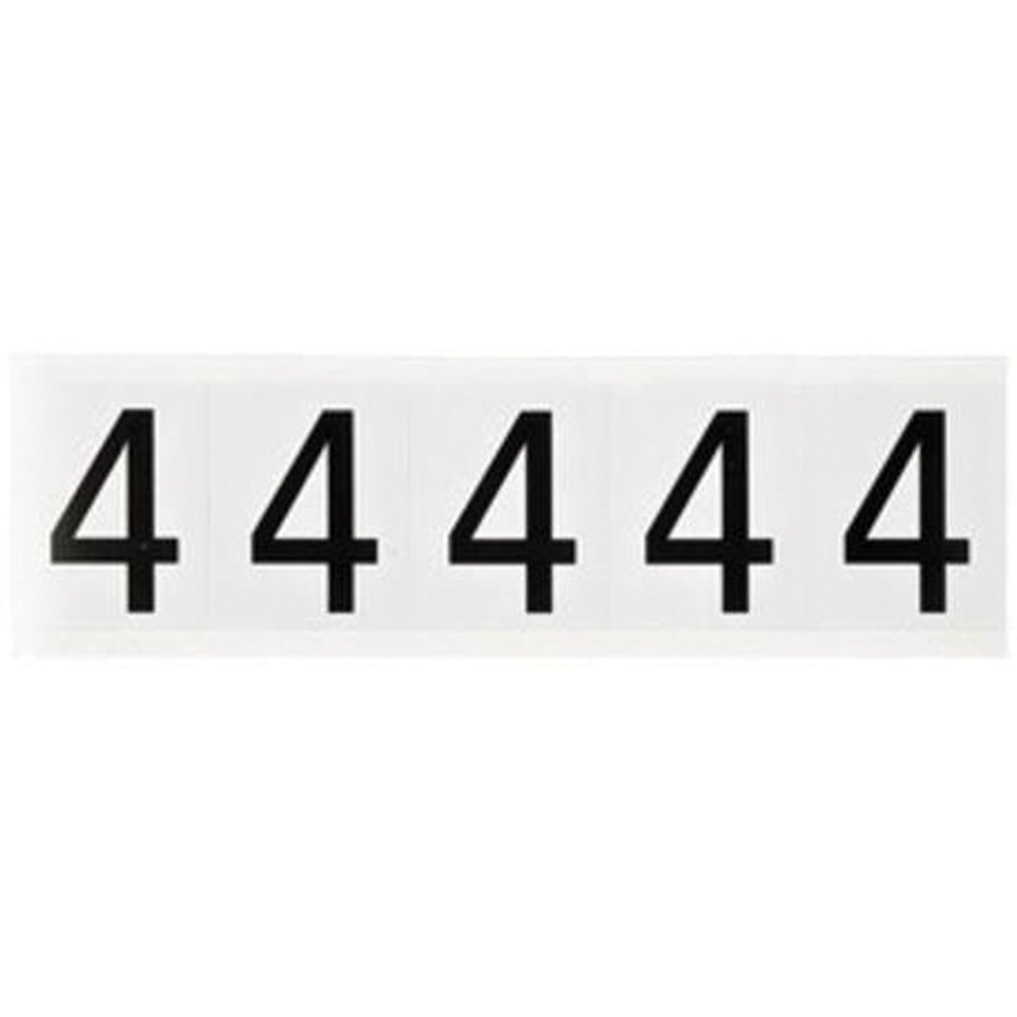Brady Individual Number and Letter Labels, 4, 2" H, Black on White