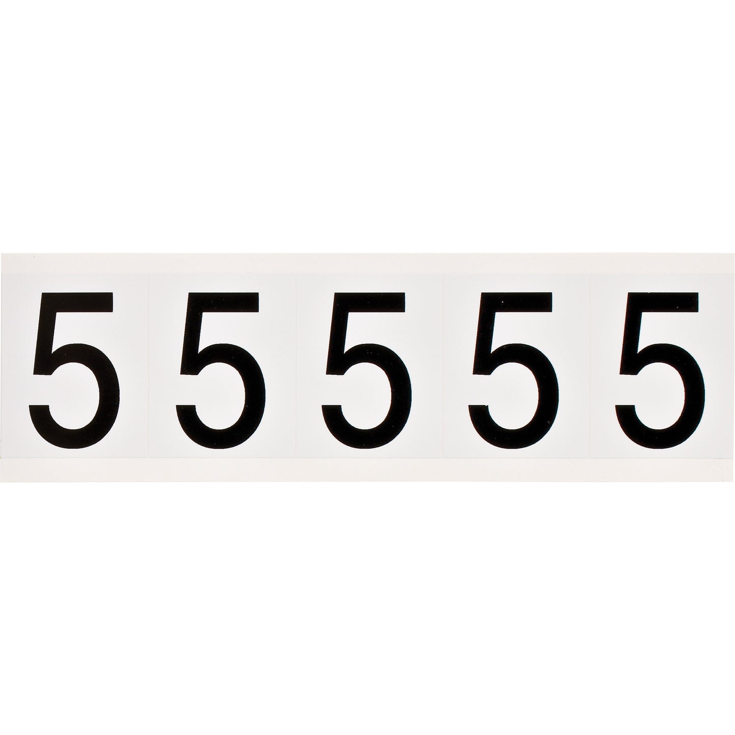 Brady Individual Number and Letter Labels, 5, 2" H, Black on White
