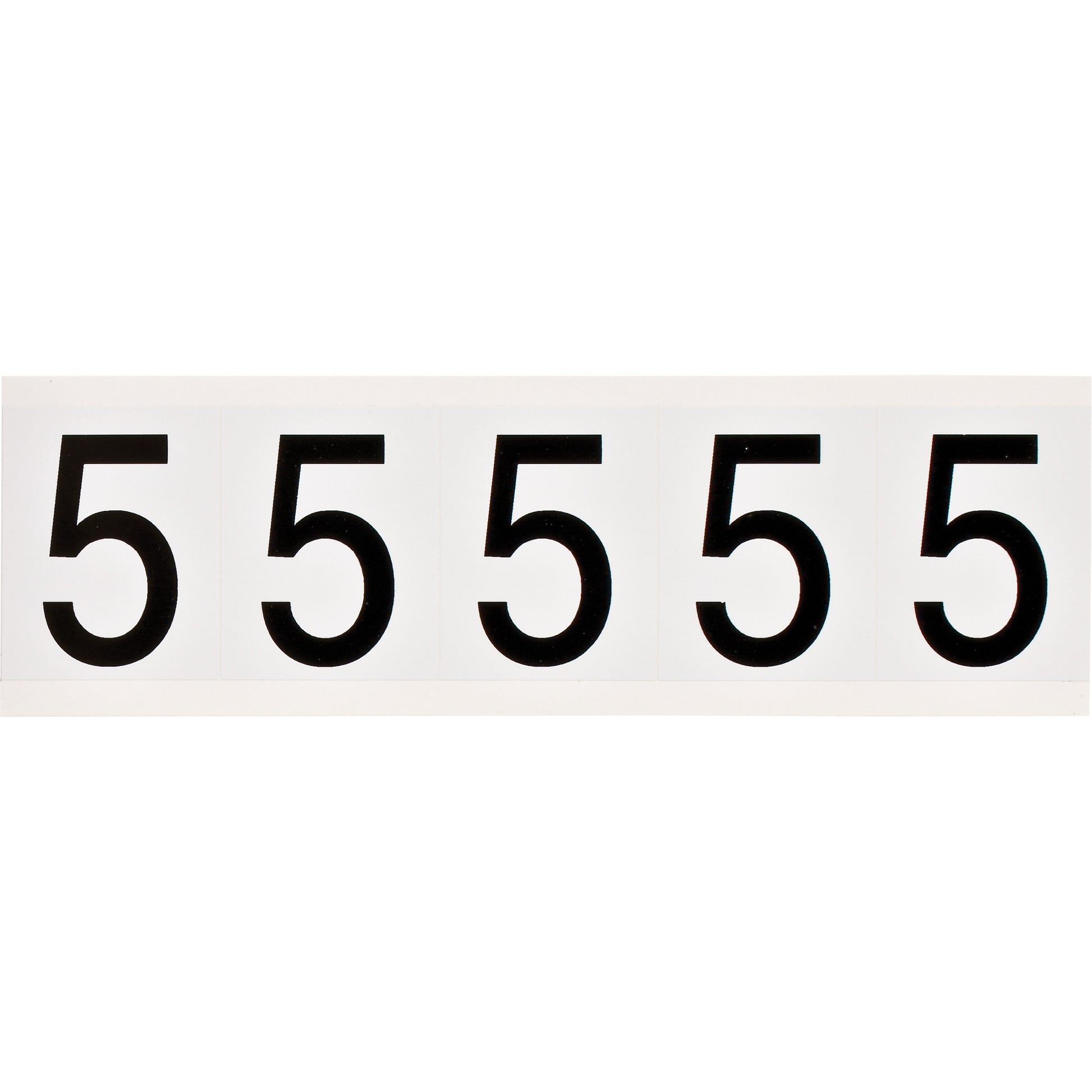 Brady Individual Number and Letter Labels, 5, 2" H, Black on White