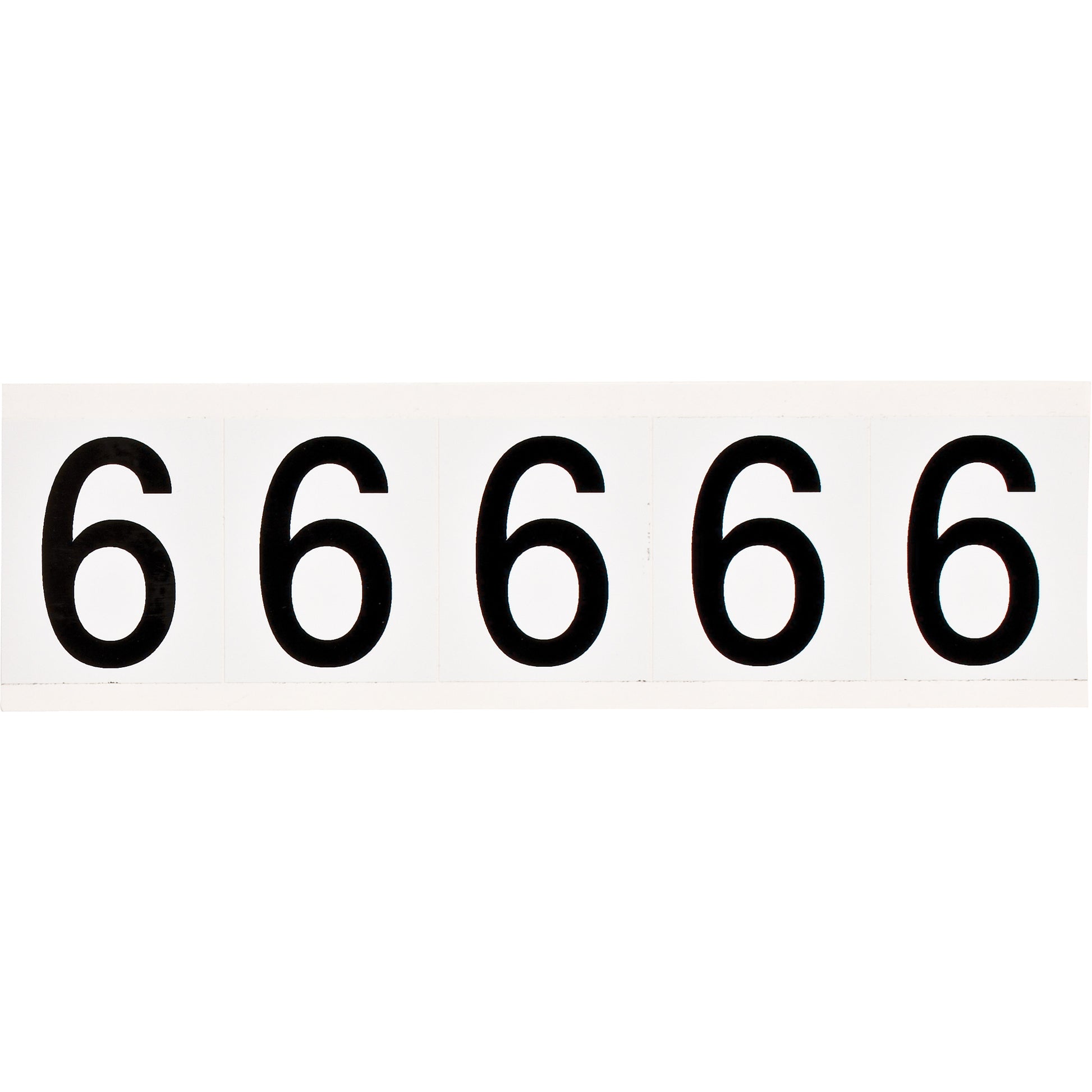 Brady Individual Number and Letter Labels, 6, 2" H, Black on White