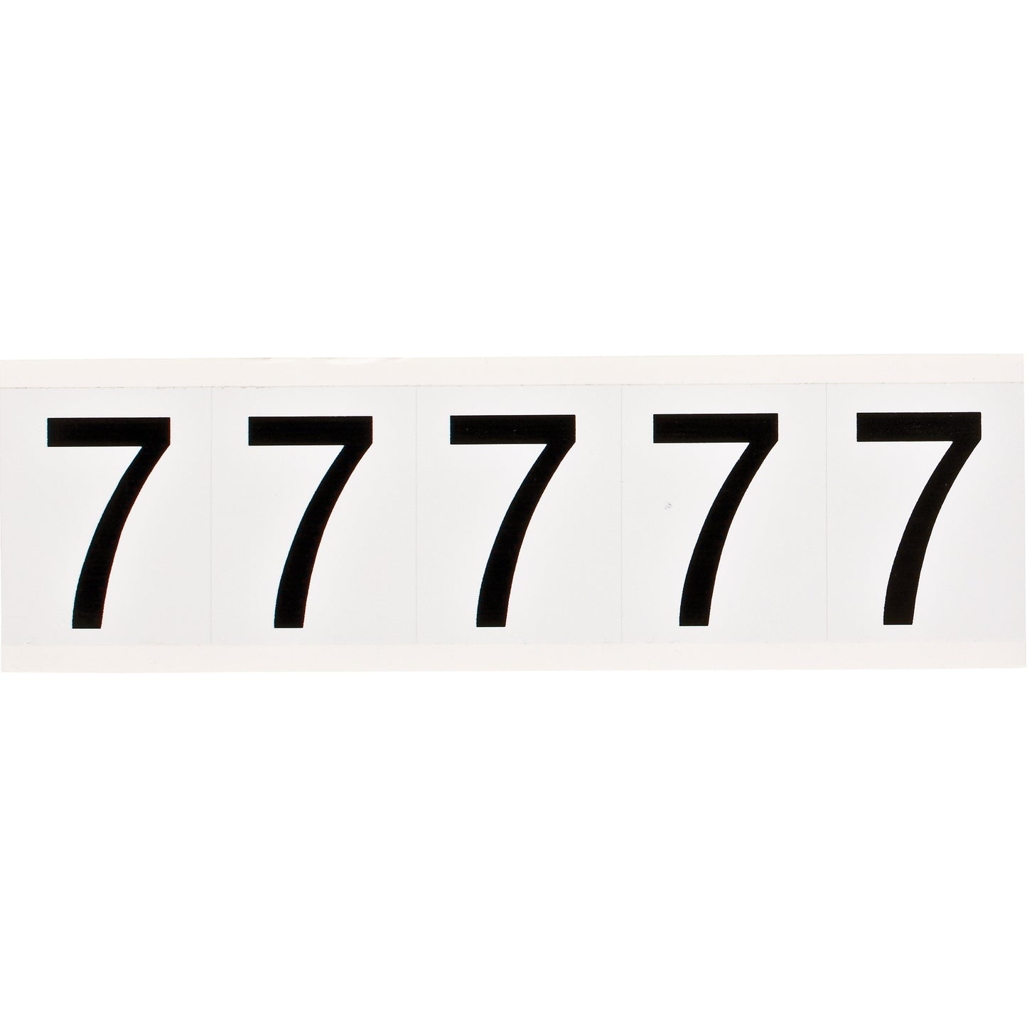 Brady Individual Number and Letter Label, 7, 2" H, Black on White