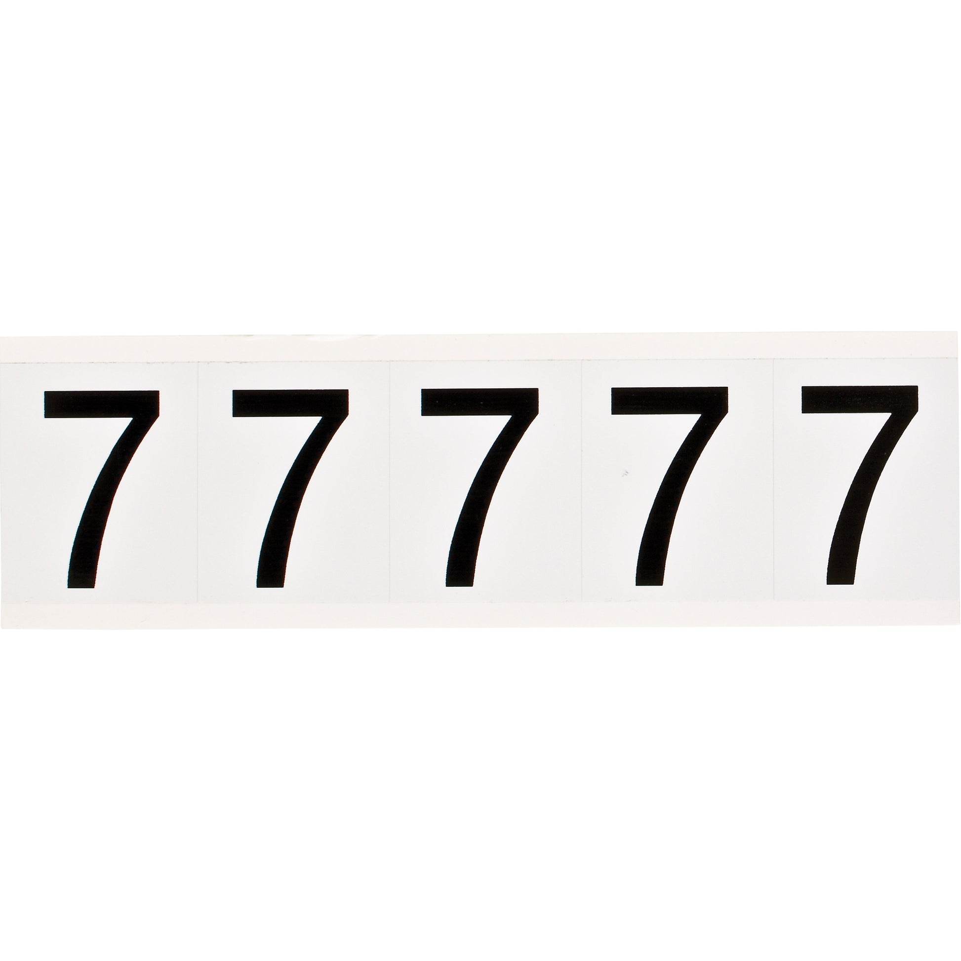 Brady Individual Number and Letter Label, 7, 2" H, Black on White