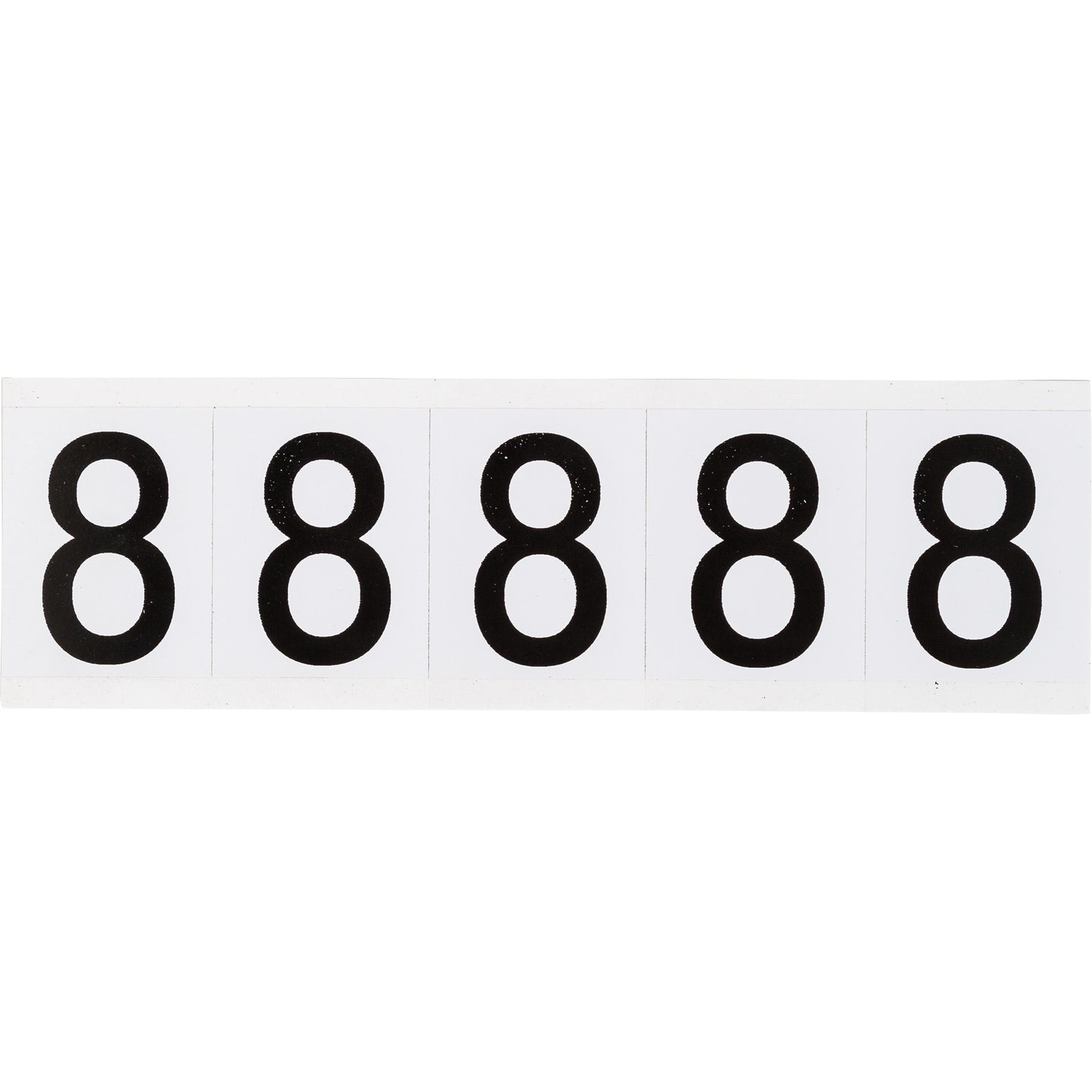Brady Individual Number and Letter Labels, 8, 2" H, Black on White