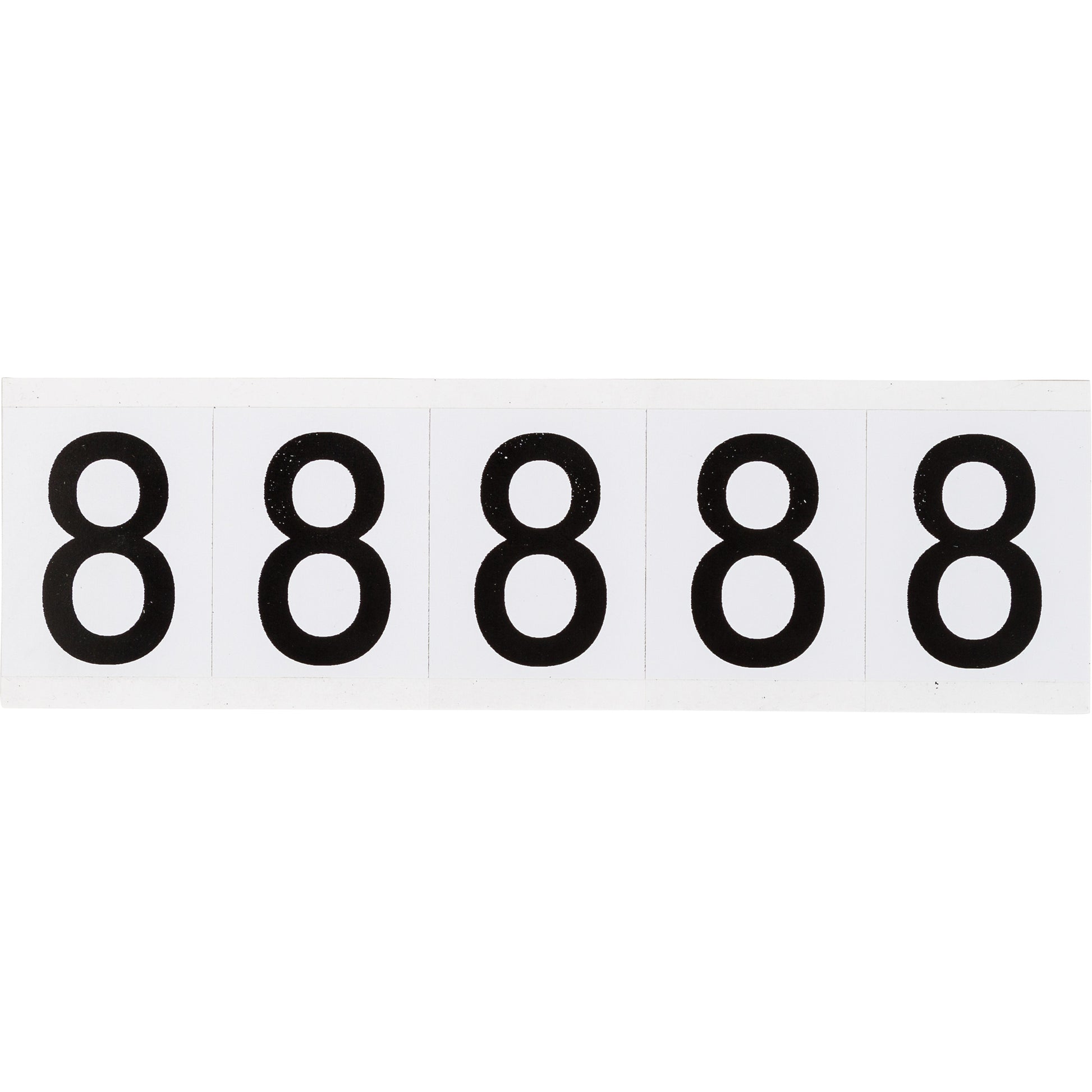 Brady Individual Number and Letter Labels, 8, 2" H, Black on White