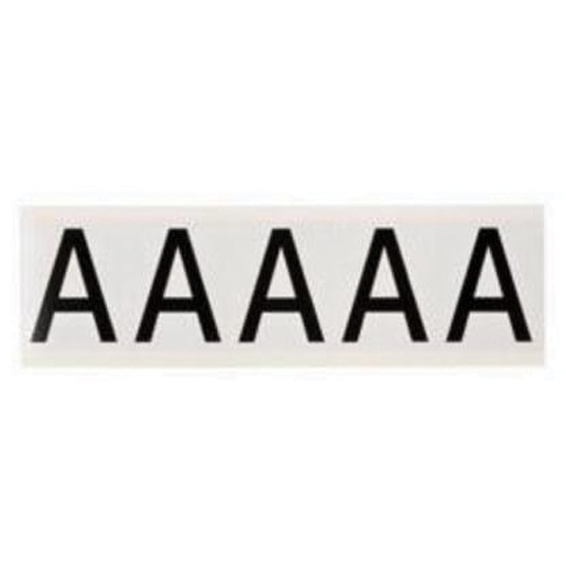 Brady Individual Number and Letter Labels, A, 2" H, Black on White