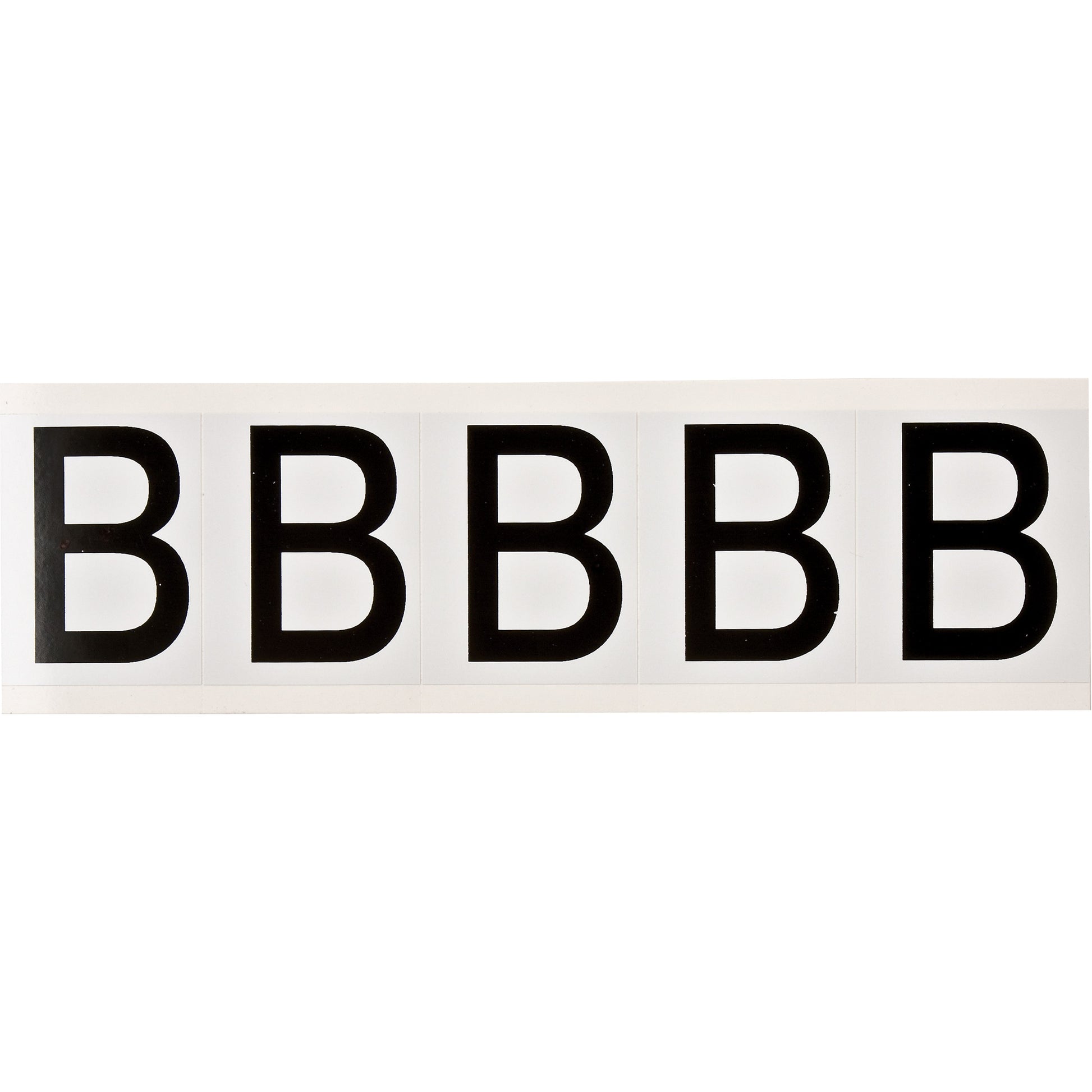 Brady Individual Number and Letter Labels, B, 2" H, Black on White