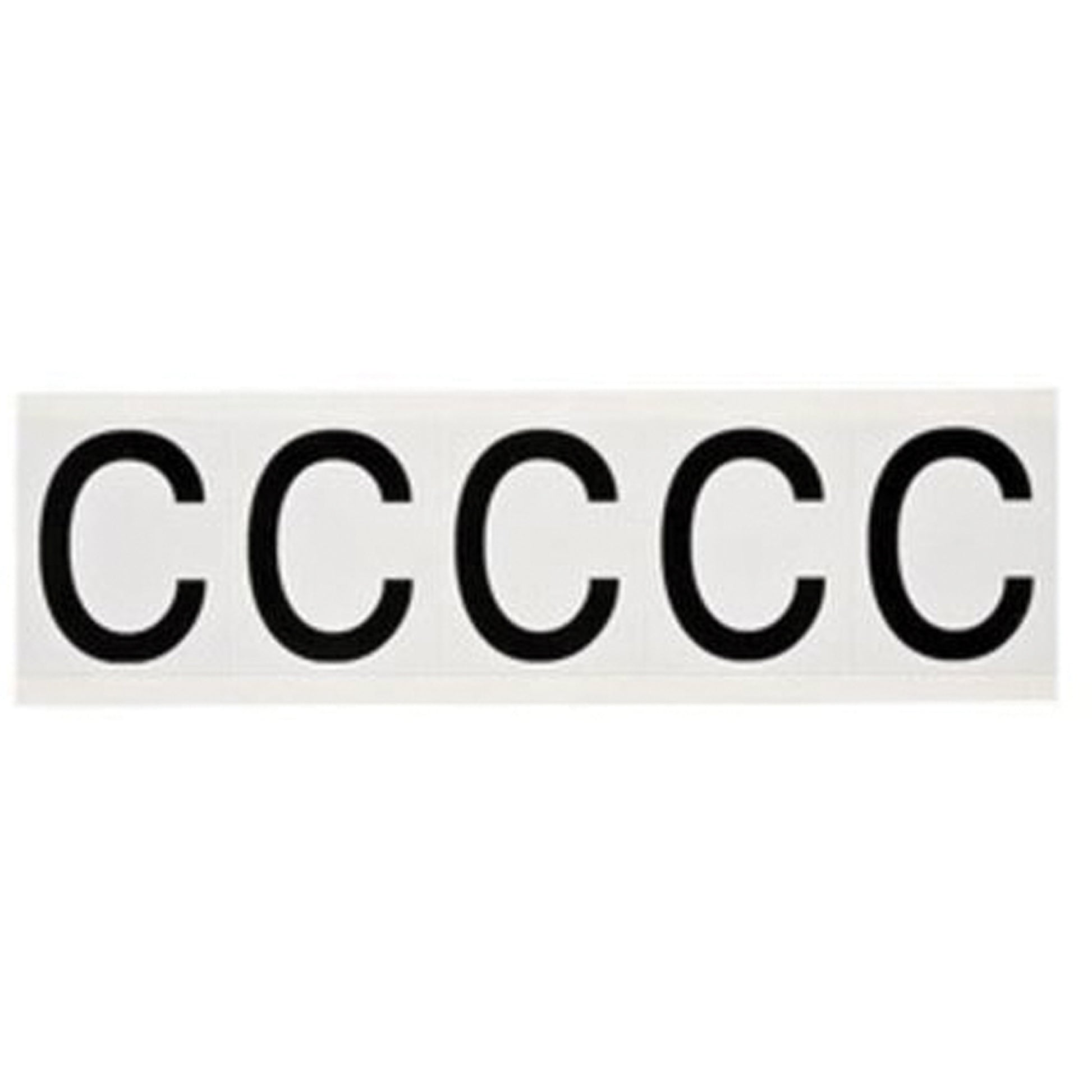 Brady Individual Number and Letter Labels, C, 2" H, Black on White