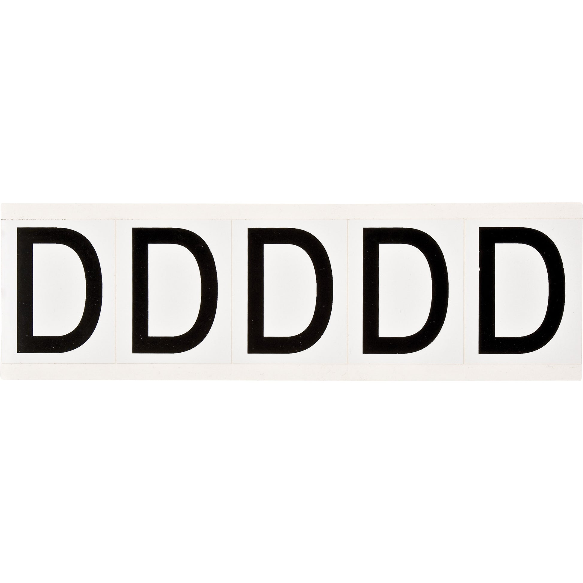 Brady Individual Number and Letter Labels, D, 2" H, Black on White