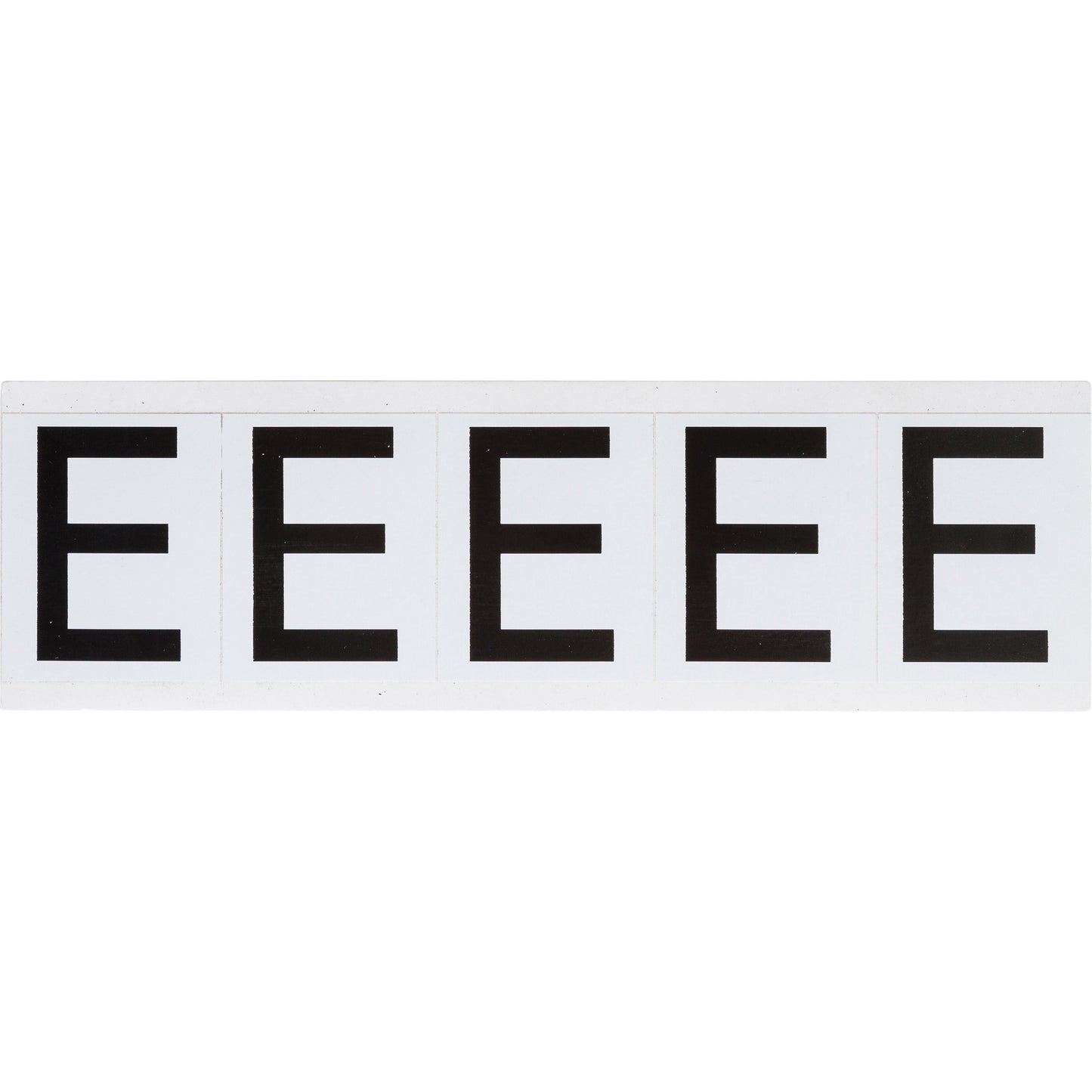 Brady Individual Number and Letter Labels, E, 2" H, Black on White