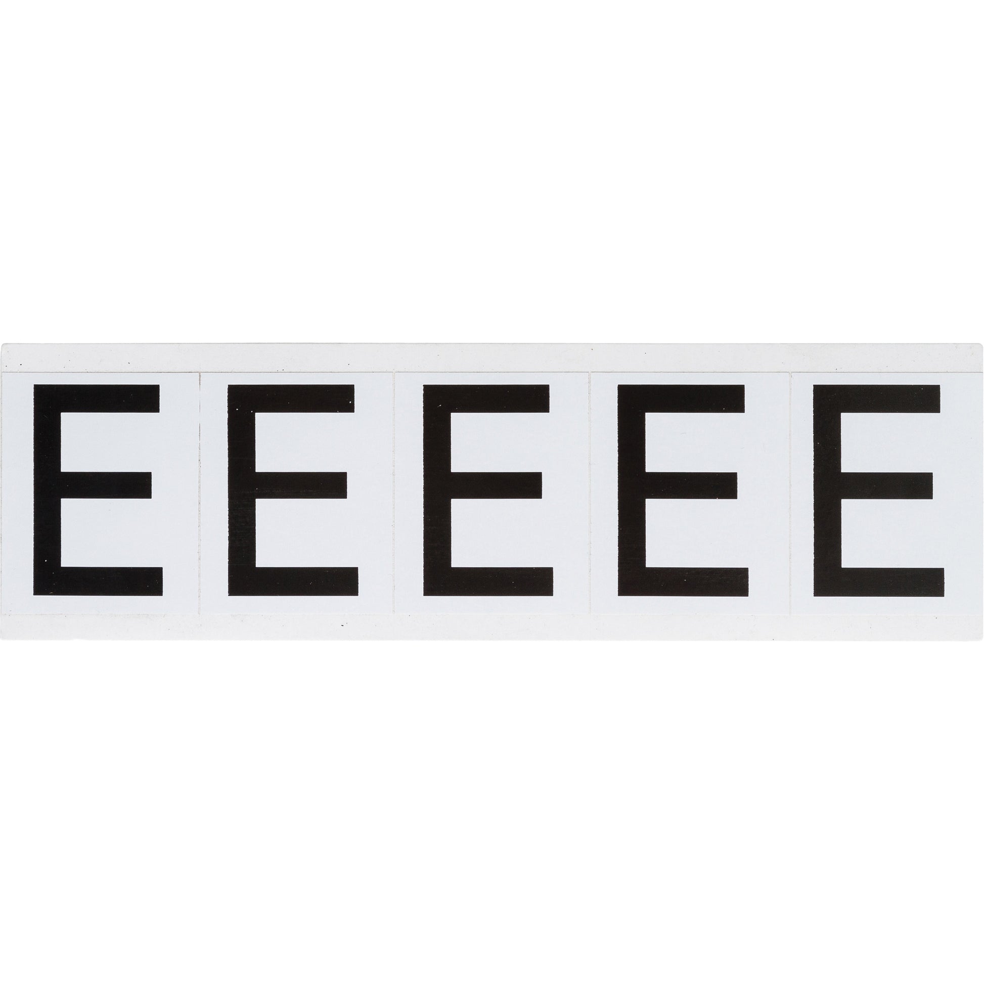 Brady Individual Number and Letter Labels, E, 2" H, Black on White