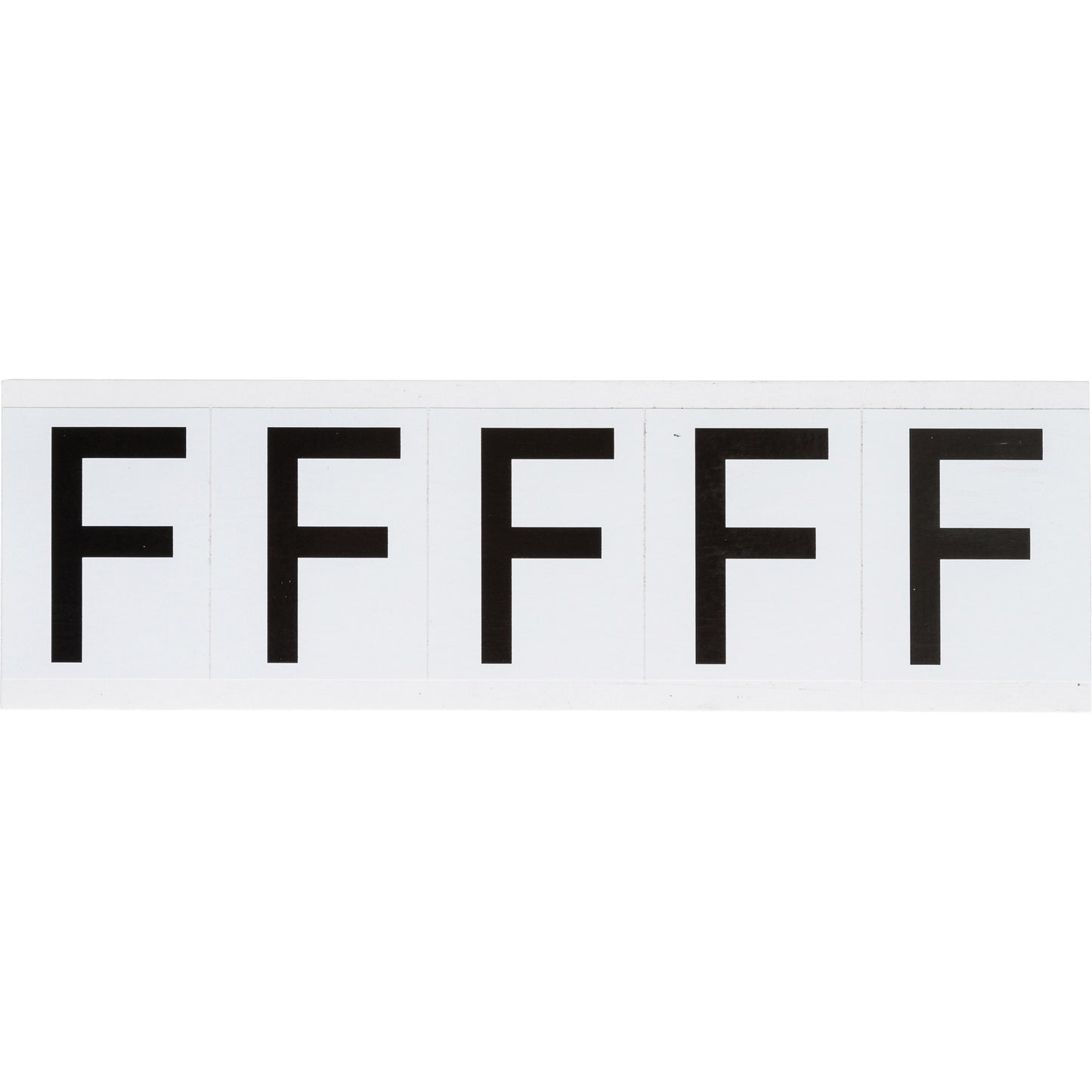 Brady Individual Number and Letter Labels, F, 2" H, Black on White