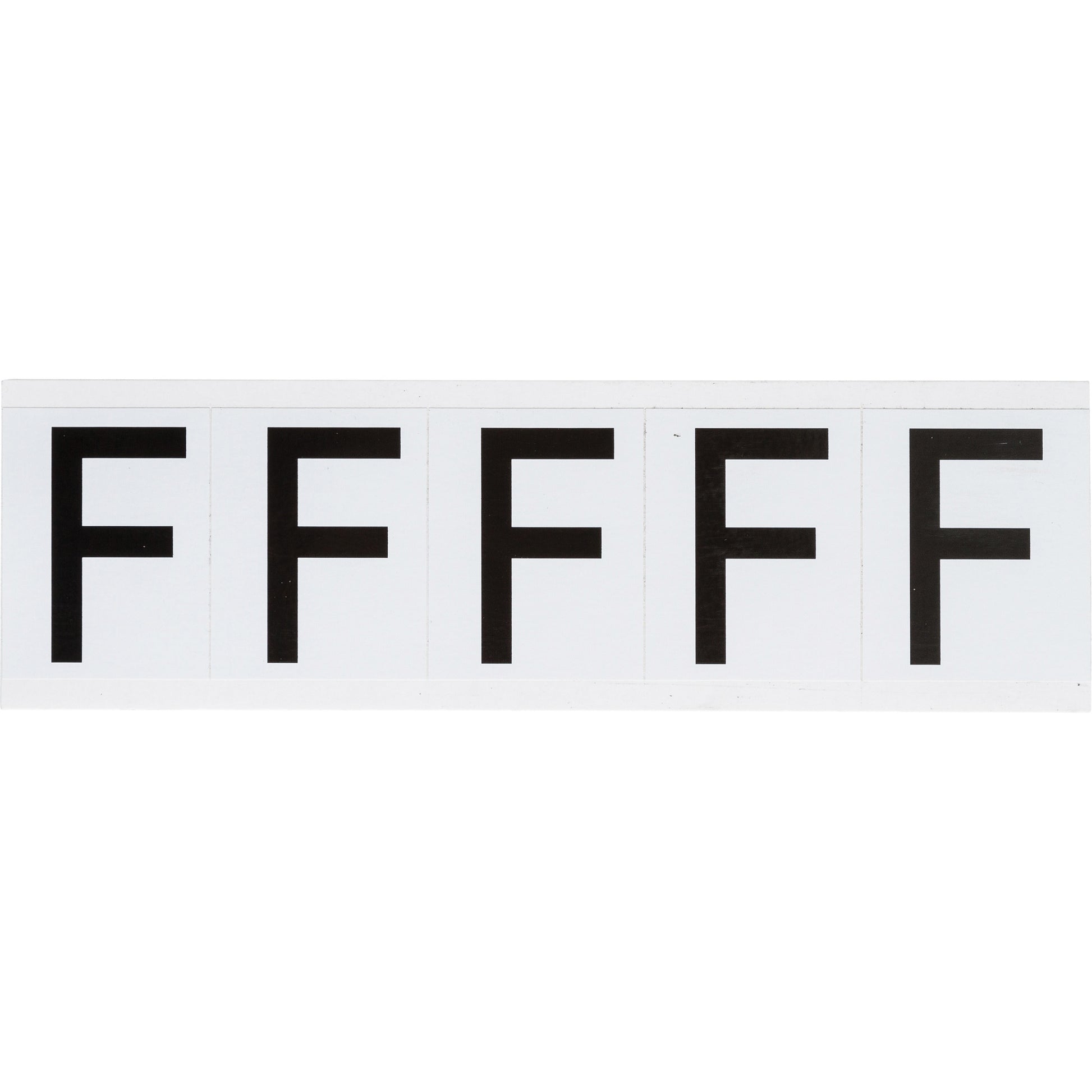 Brady Individual Number and Letter Labels, F, 2" H, Black on White