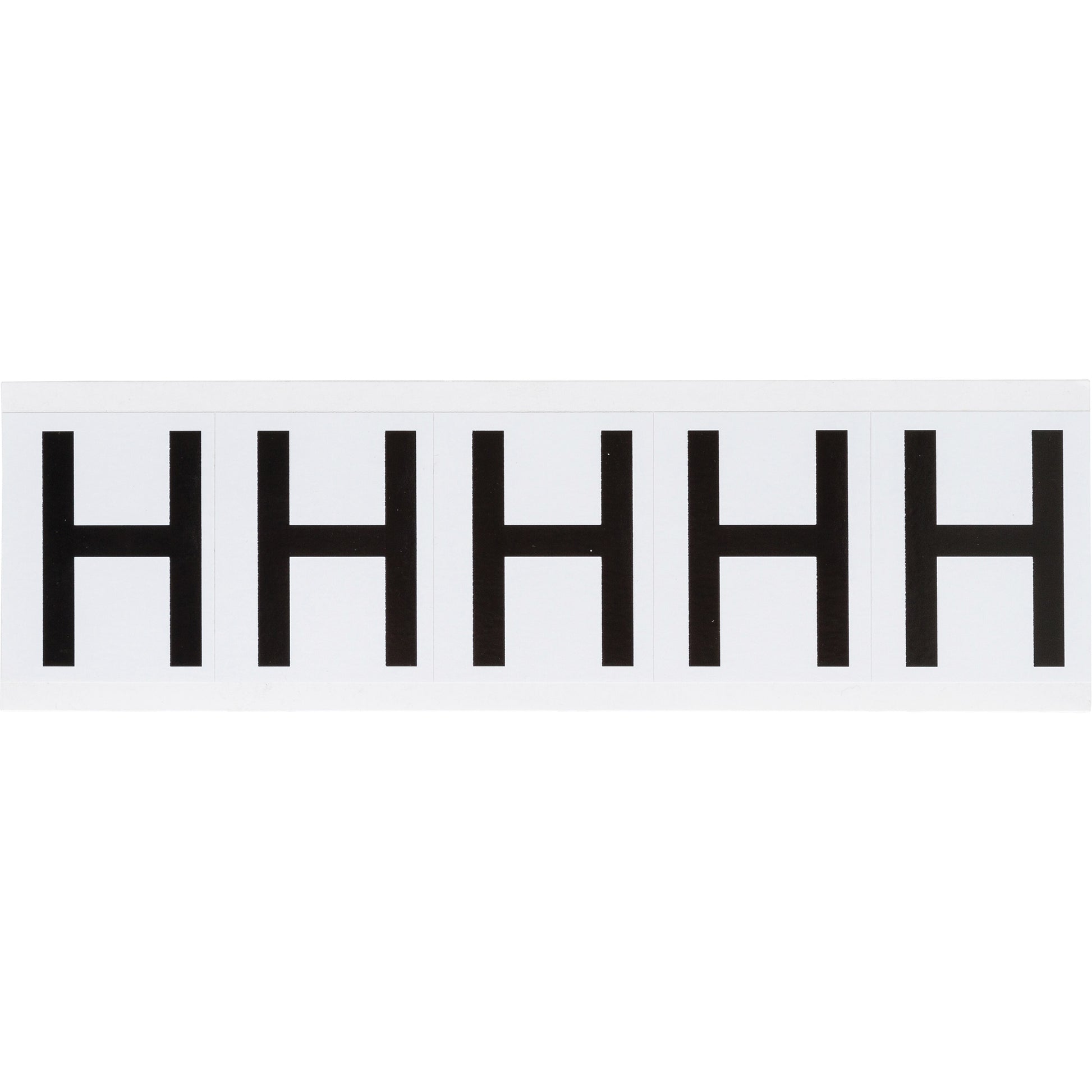 Brady Individual Number and Letter Labels, H, 2" H, Black on White