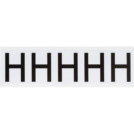 Brady Individual Number and Letter Labels, H, 2" H, Black on White