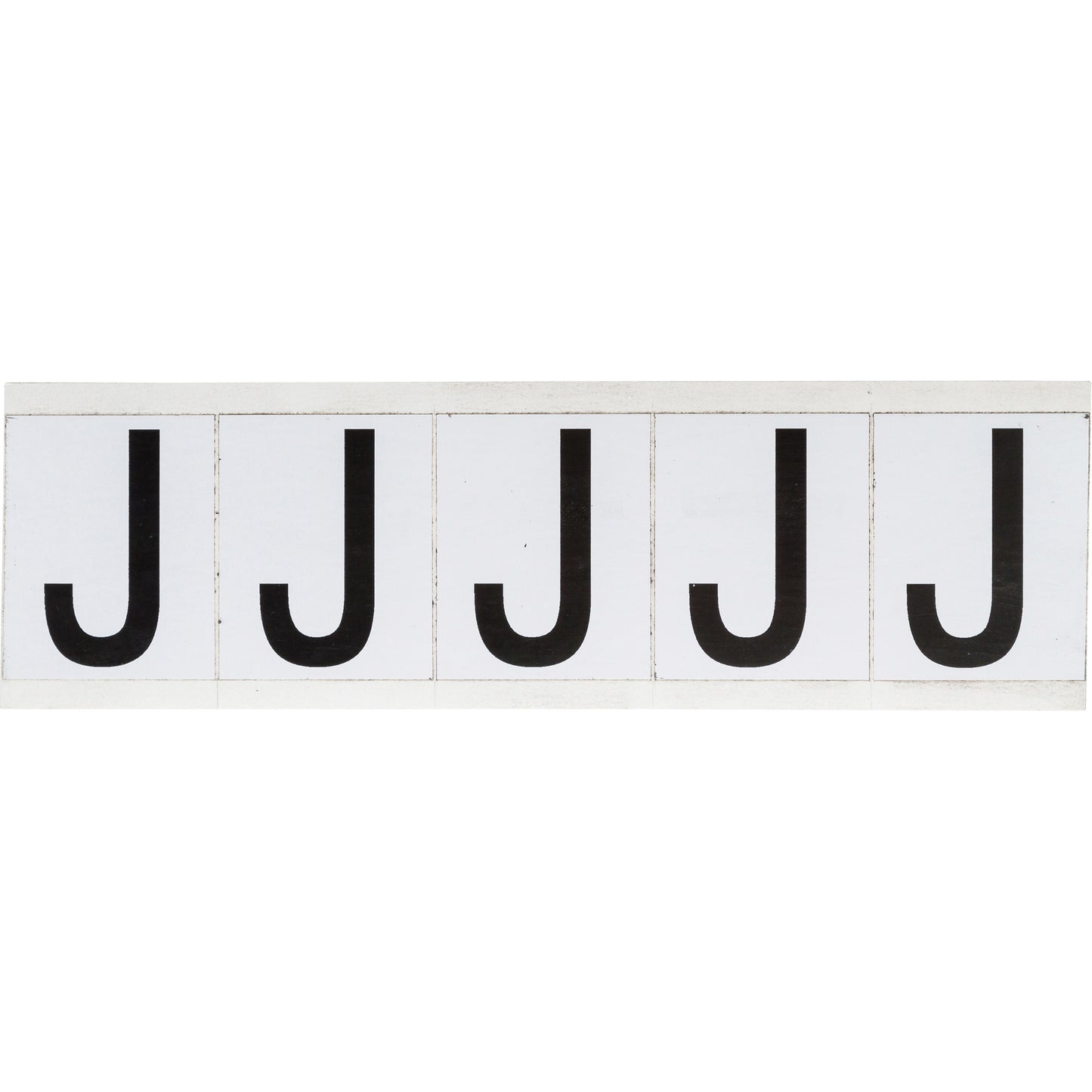 Brady Individual Number and Letter Labels, J, 2" H, Black on White