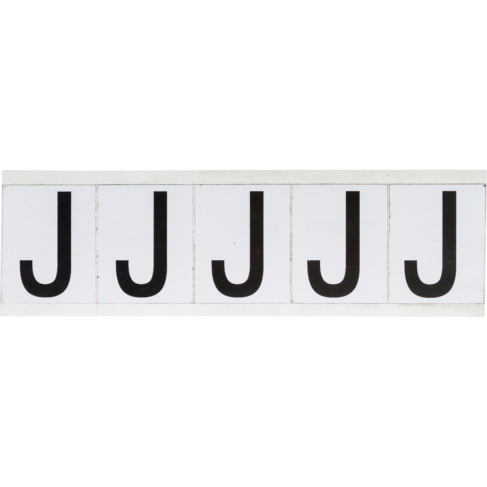 Brady Individual Number and Letter Labels, J, 2" H, Black on White