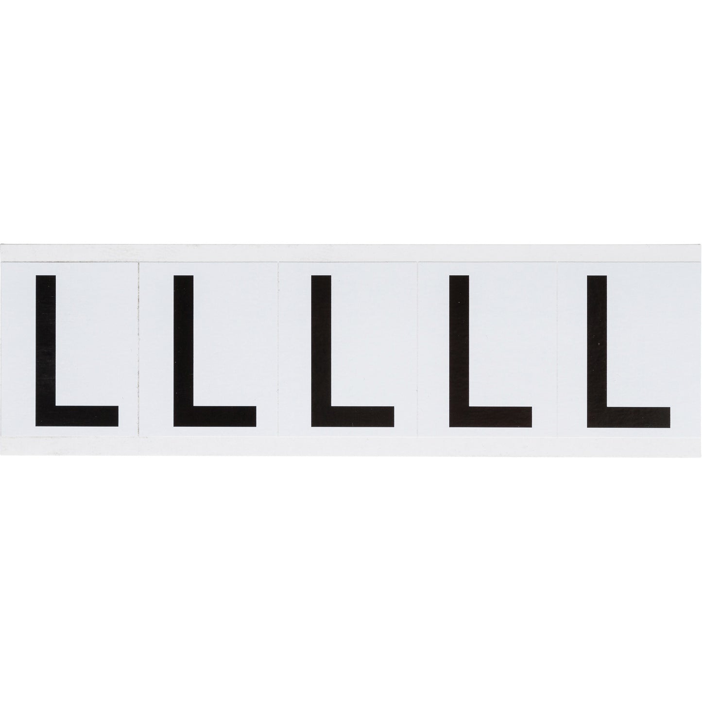 Brady Individual Number and Letter Labels, L, 2" H, Black on White