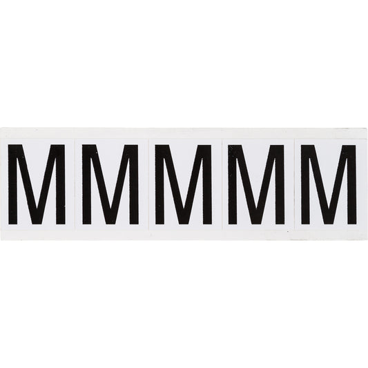 Brady Individual Number & Letter Labels, M, 2" H, Black on White