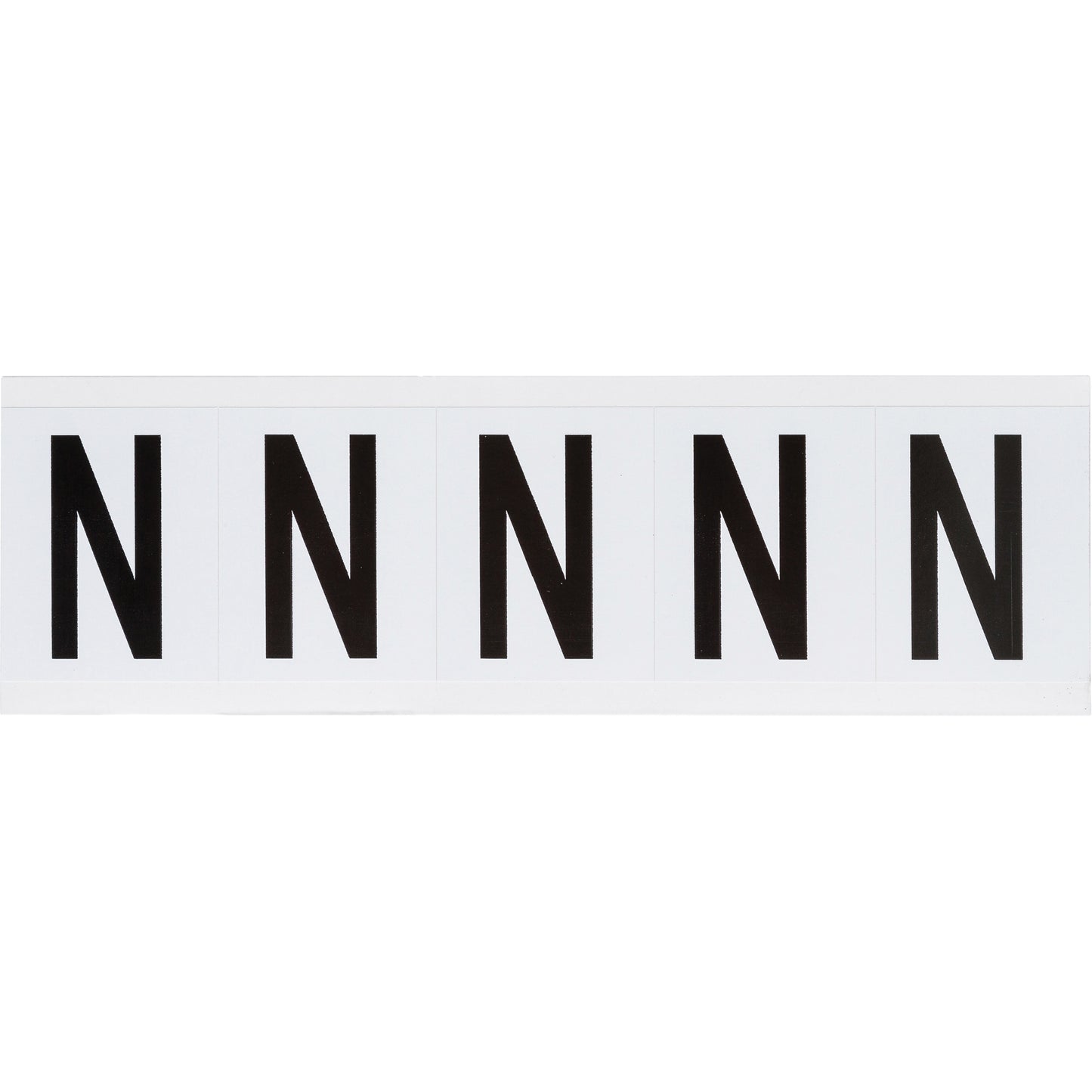 Brady Individual Number & Letter Labels, N, 2" H, Black on White
