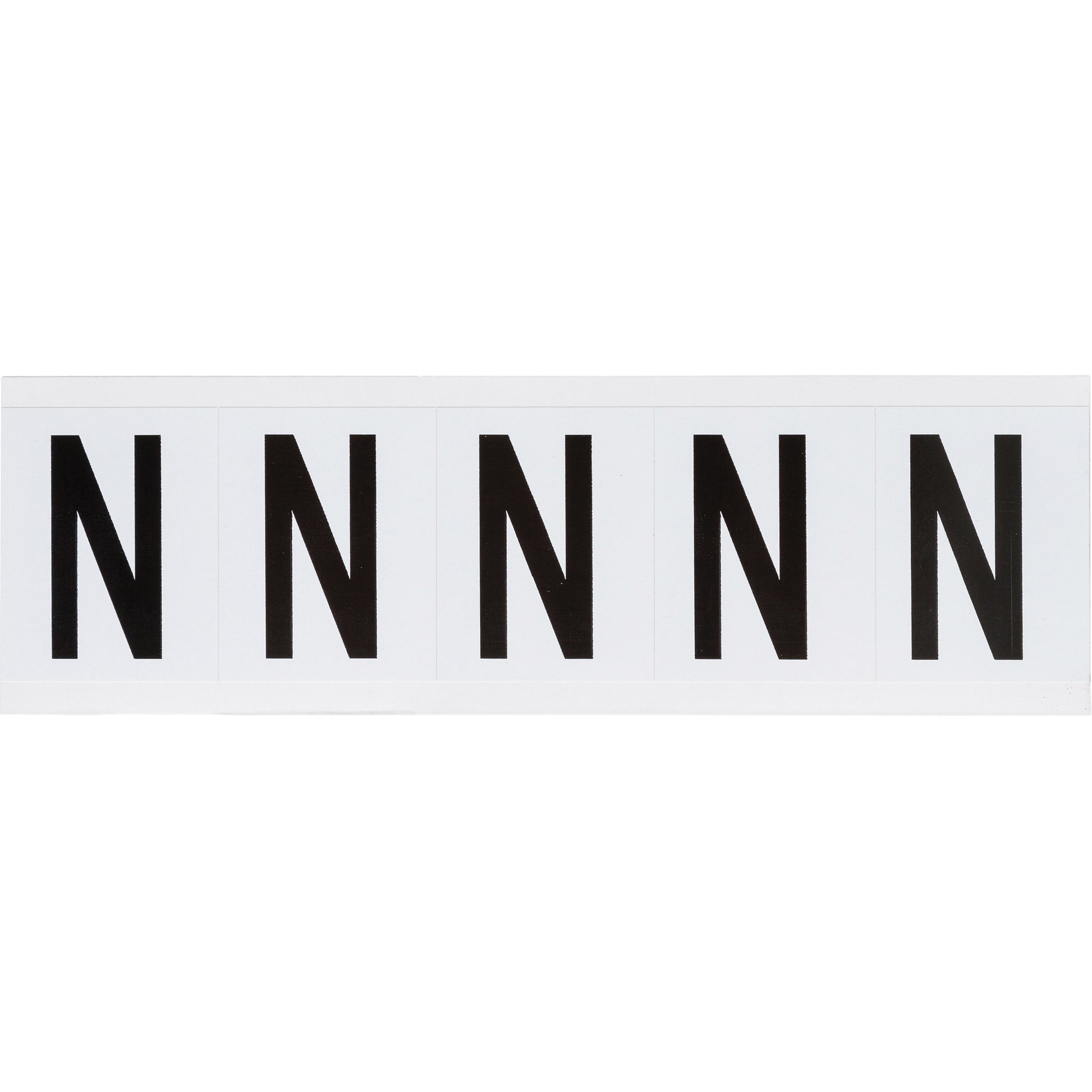Brady Individual Number & Letter Labels, N, 2" H, Black on White