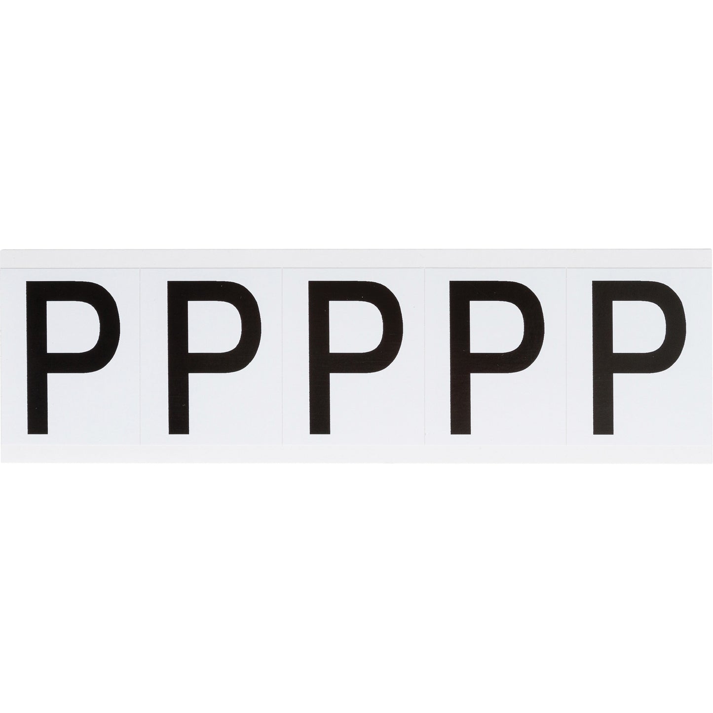 Brady Individual Number & Letter Labels, P, 2" H, Black on White