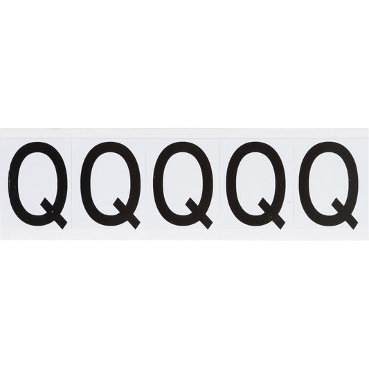 Brady Individual Number & Letter Labels, Q, 2" H, Black on White