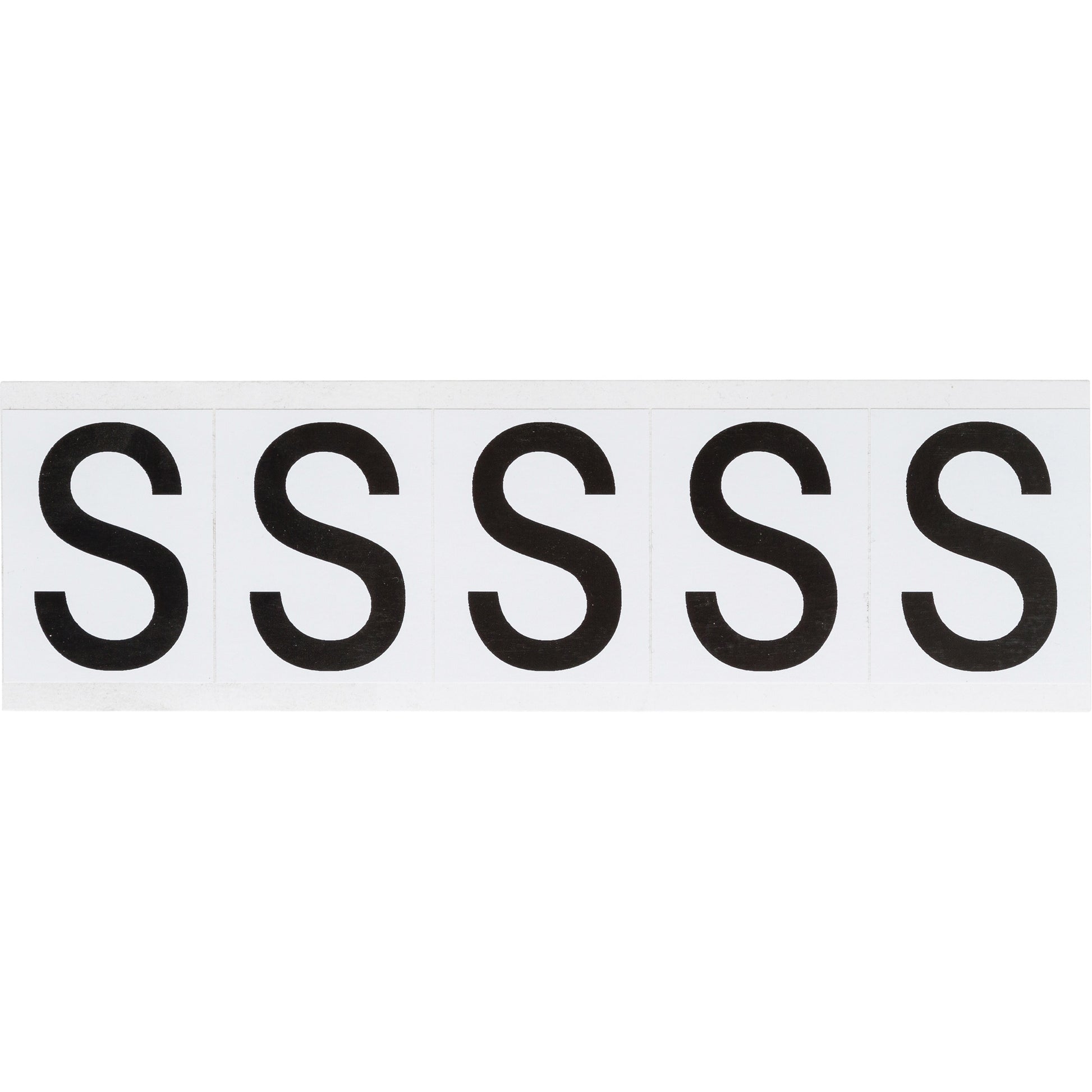 Brady Individual Number & Letter Labels, S, 2" H, Black on White