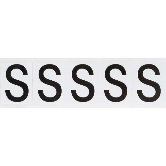 Brady Individual Number & Letter Labels, S, 2" H, Black on White