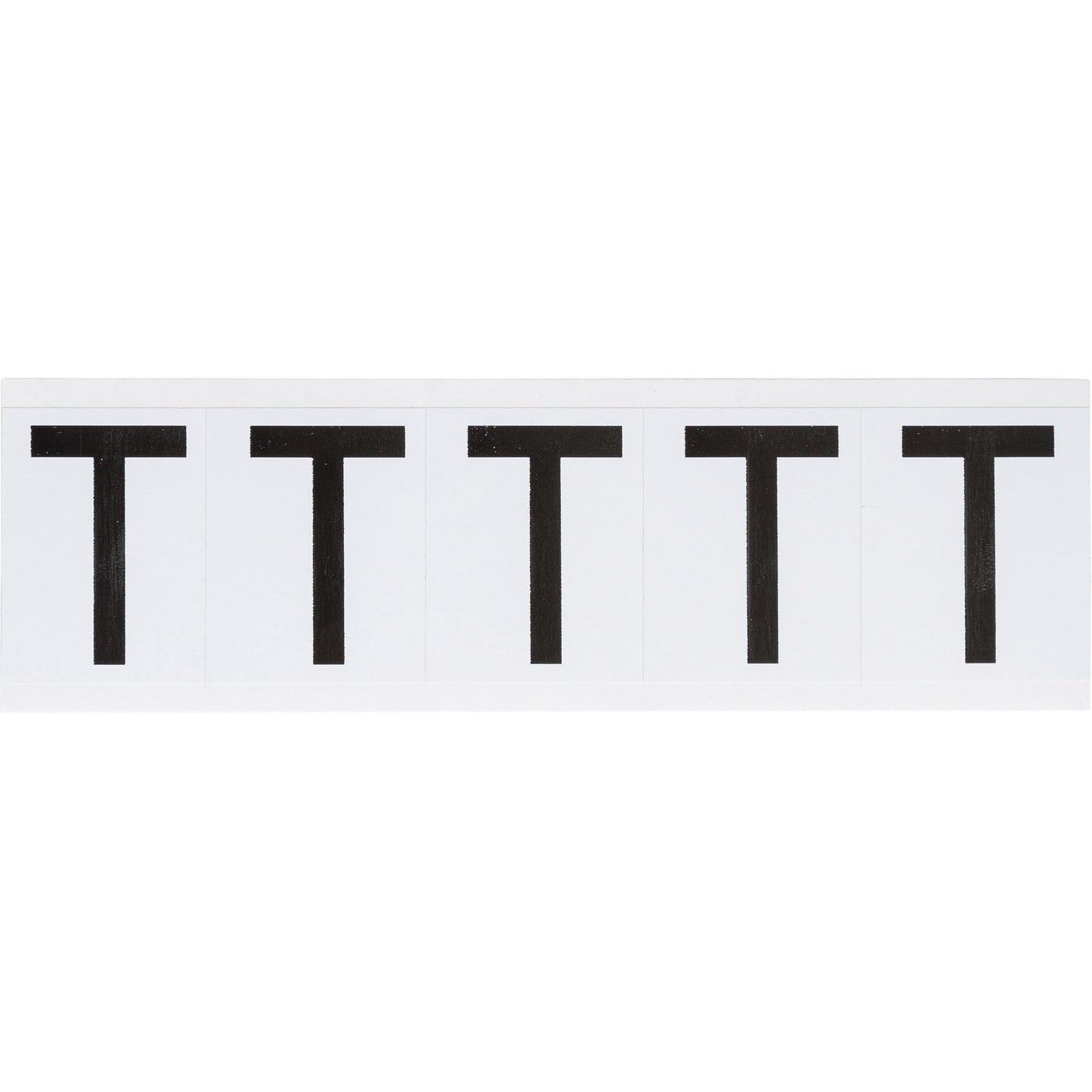 Brady Individual Number & Letter Labels, T, 2" H, Black on White