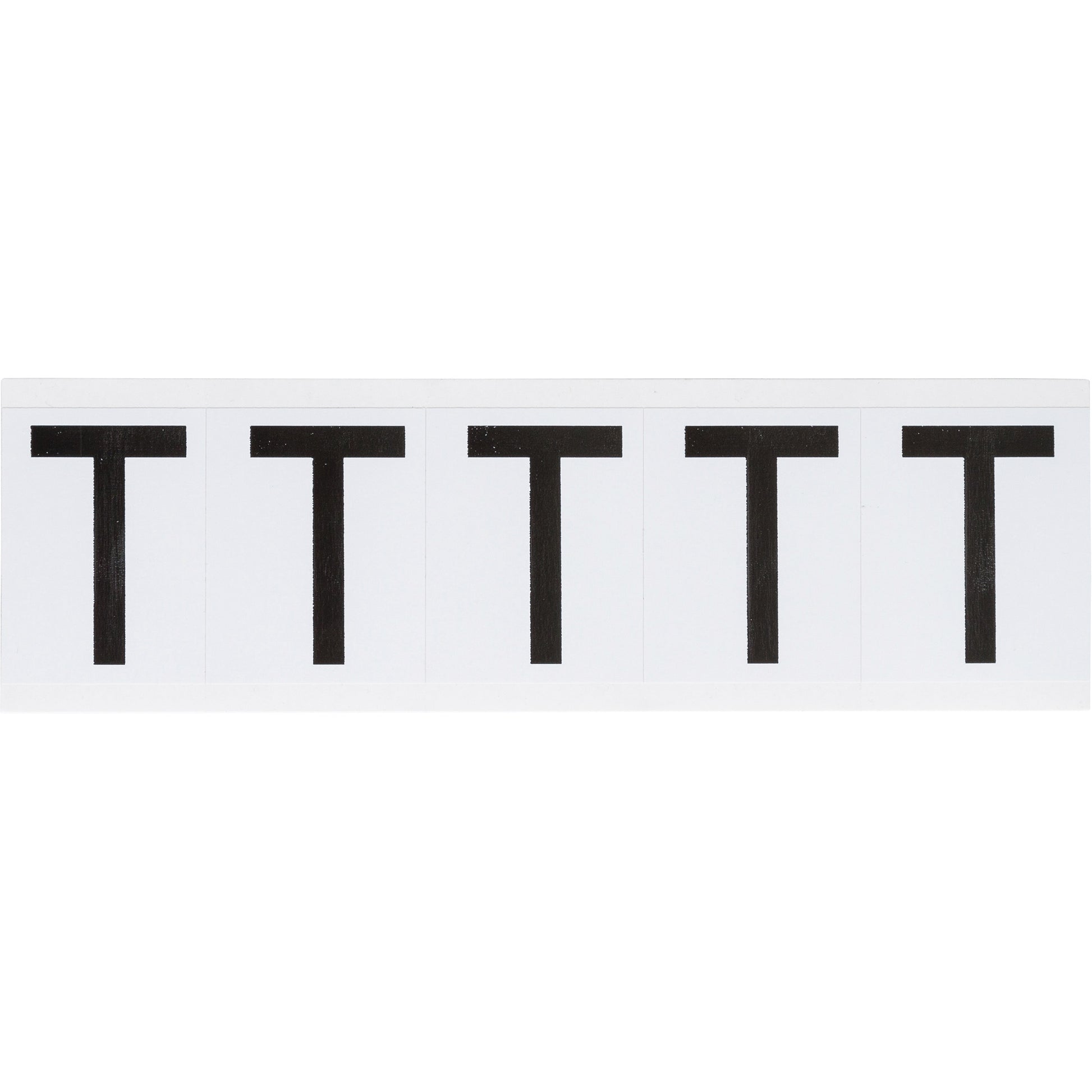Brady Individual Number & Letter Labels, T, 2" H, Black on White