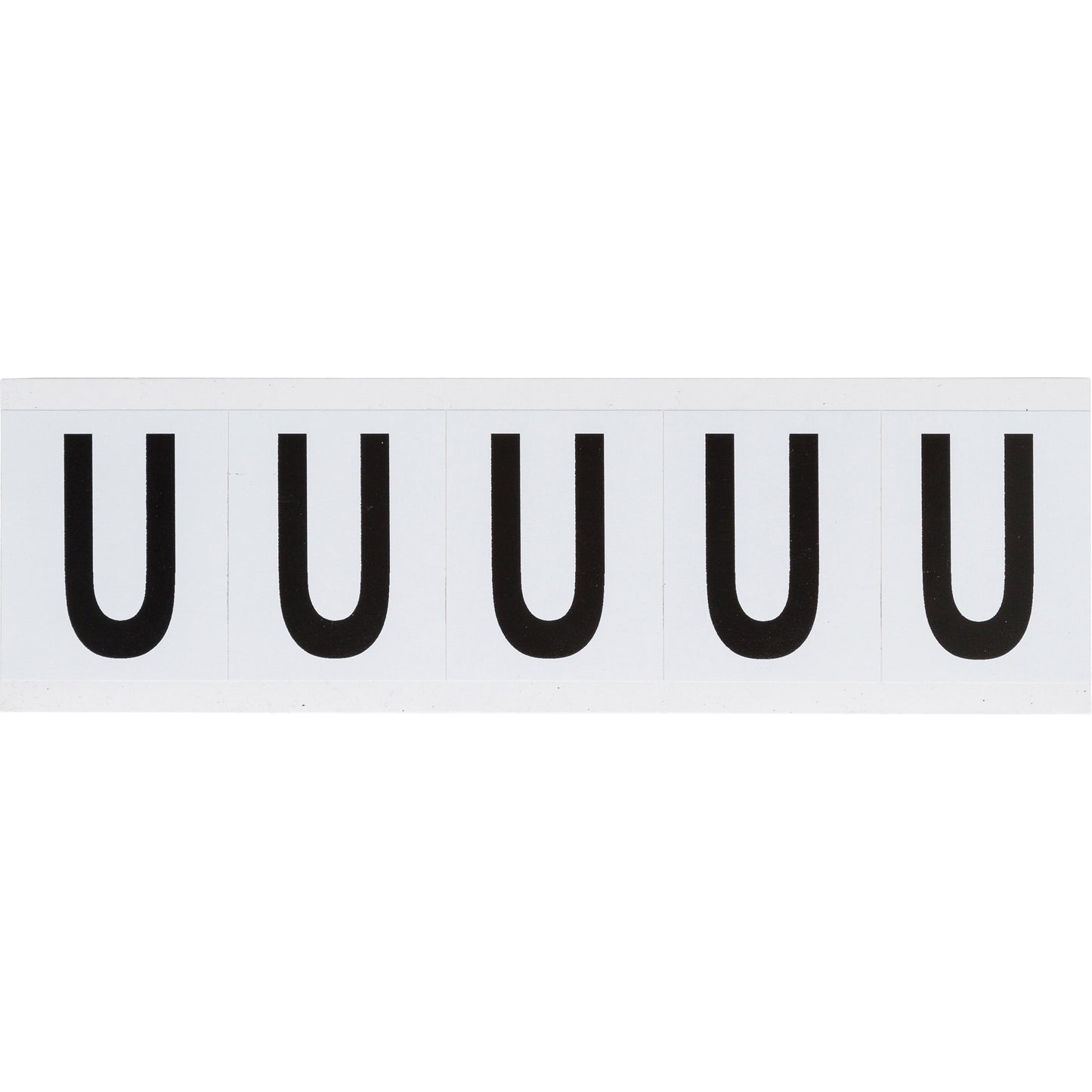 Brady Individual Number & Letter Labels, U, 2" H, Black on White