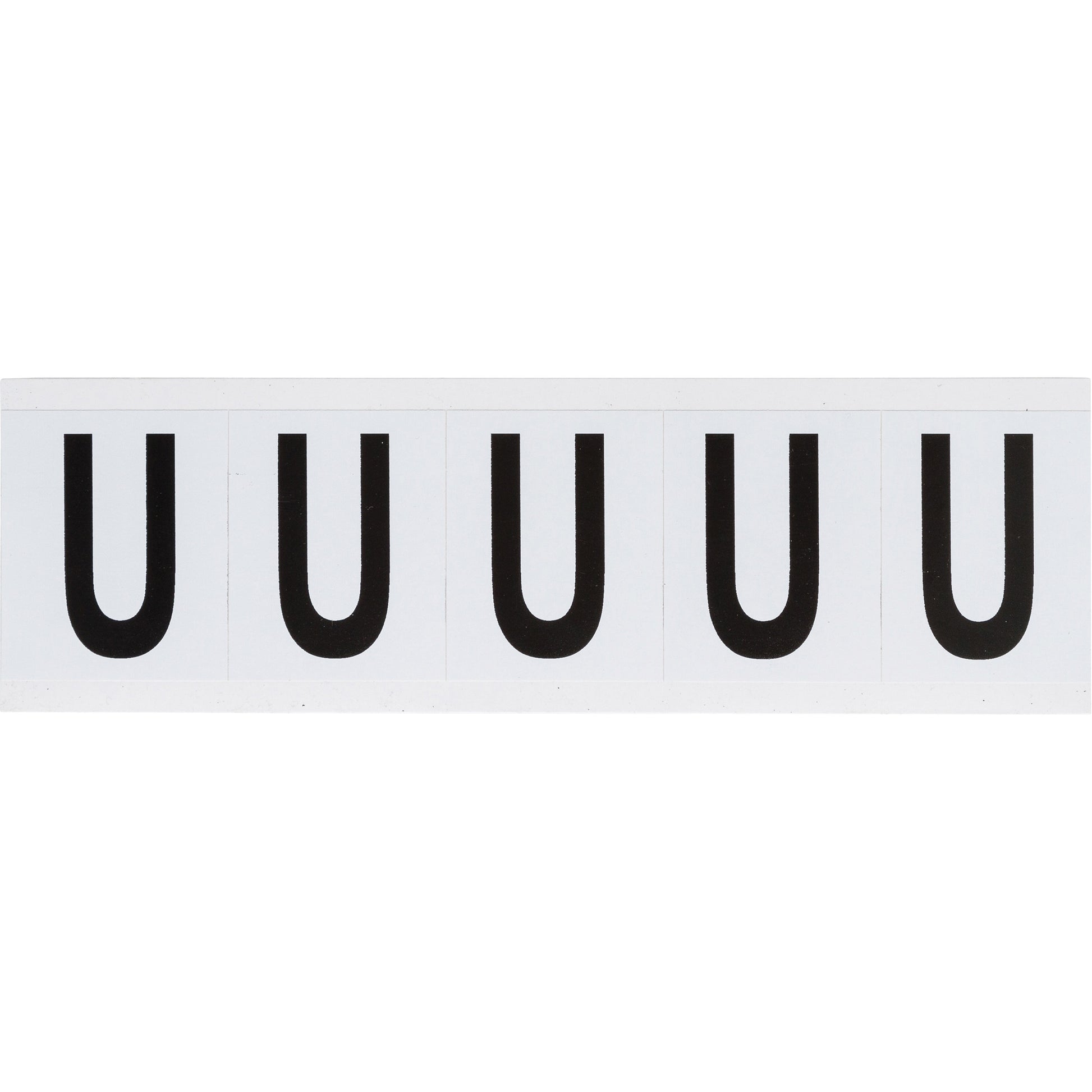 Brady Individual Number & Letter Labels, U, 2" H, Black on White