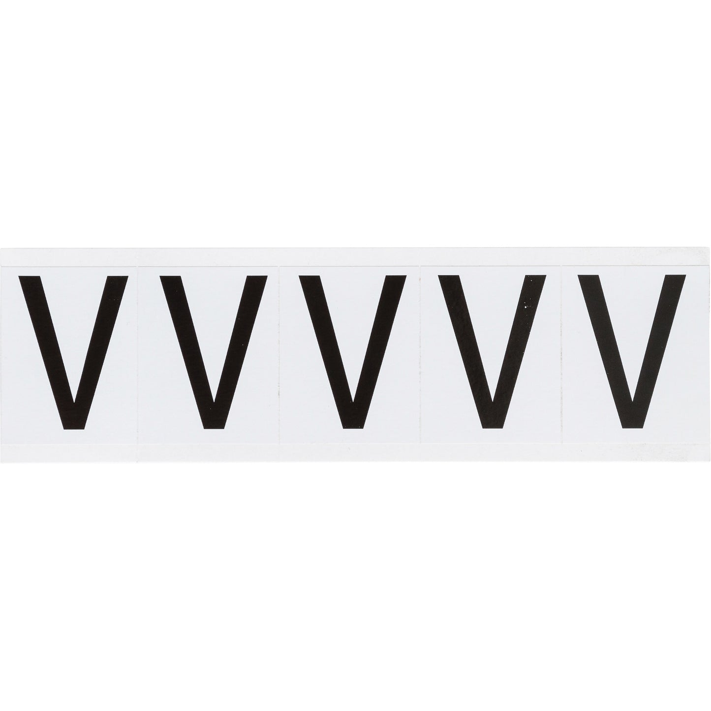 Brady Individual Number & Letter Labels, V, 2" H, Black on White