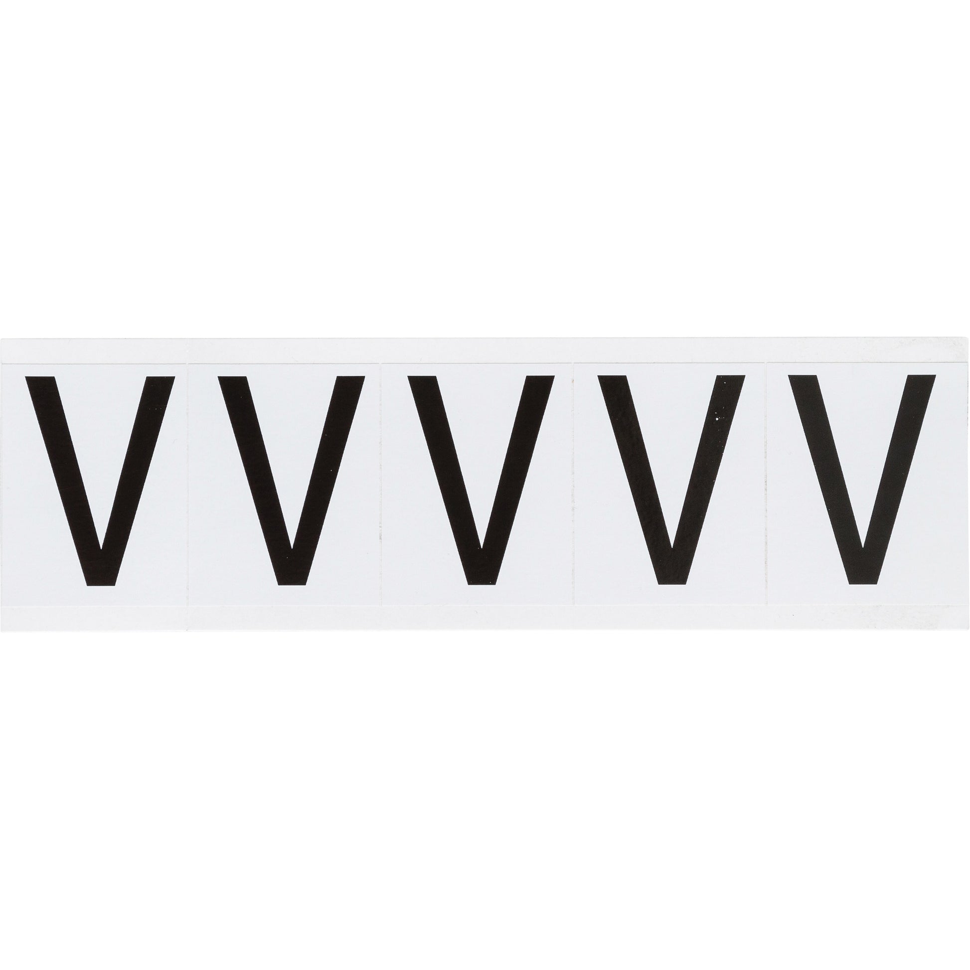 Brady Individual Number & Letter Labels, V, 2" H, Black on White