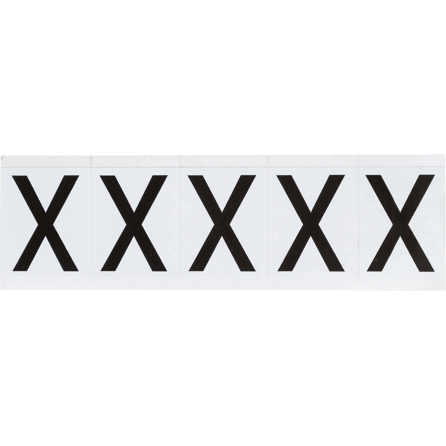 Brady Individual Number & Letter Labels, X, 2" H, Black on White