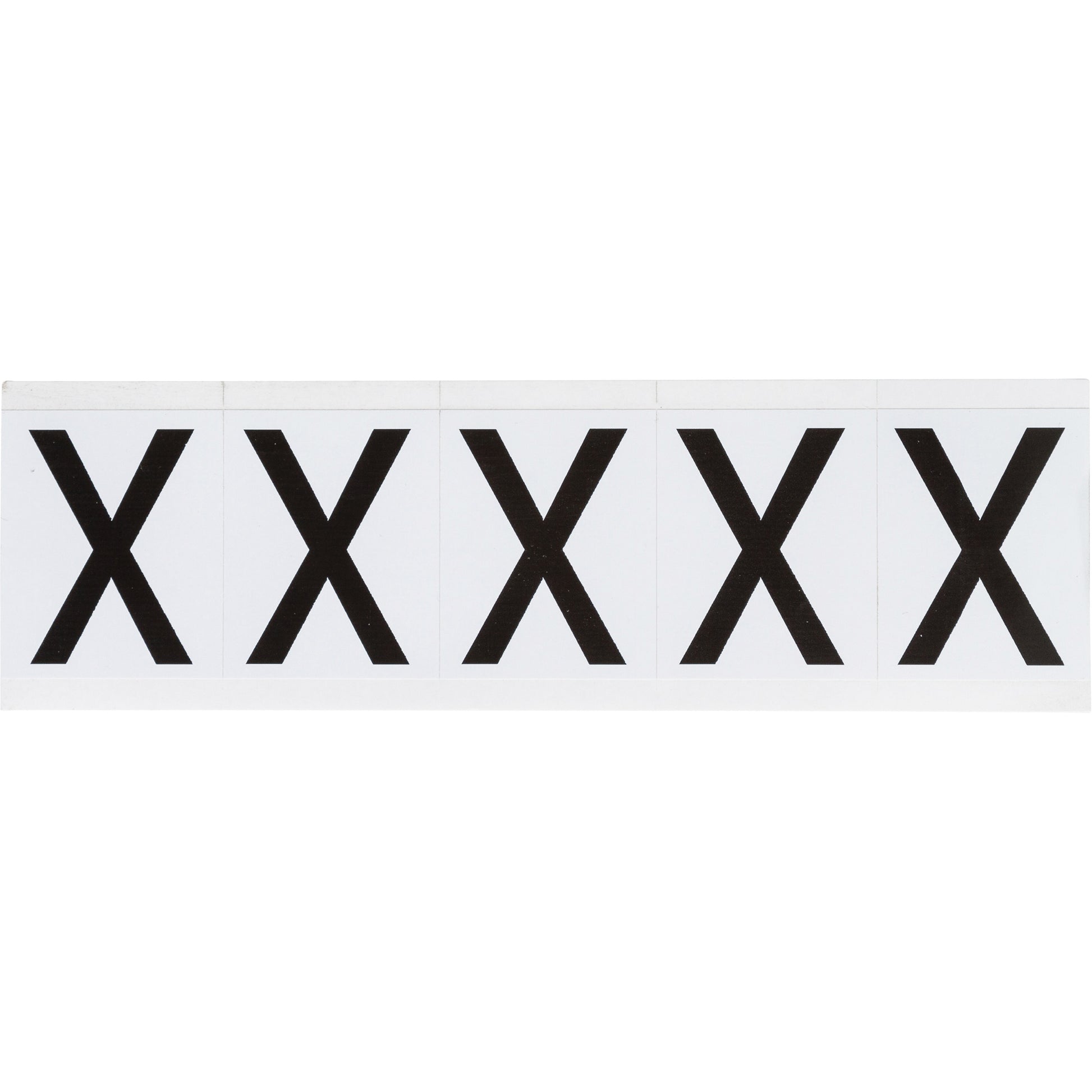 Brady Individual Number & Letter Labels, X, 2" H, Black on White