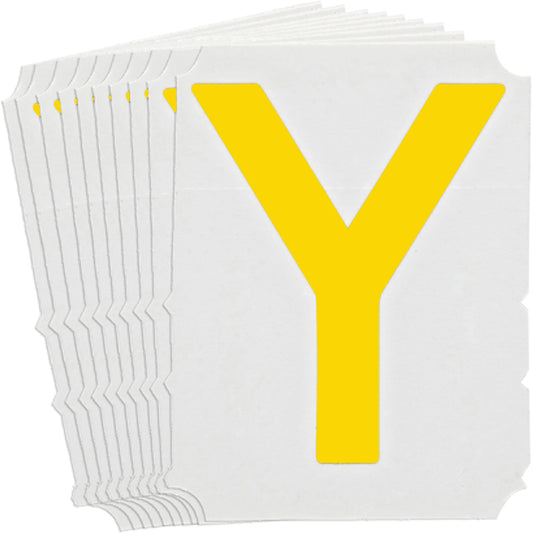 Brady Quick-Align® Individual Gothic Number & Letter Labels, Y, 4" H, Yellow