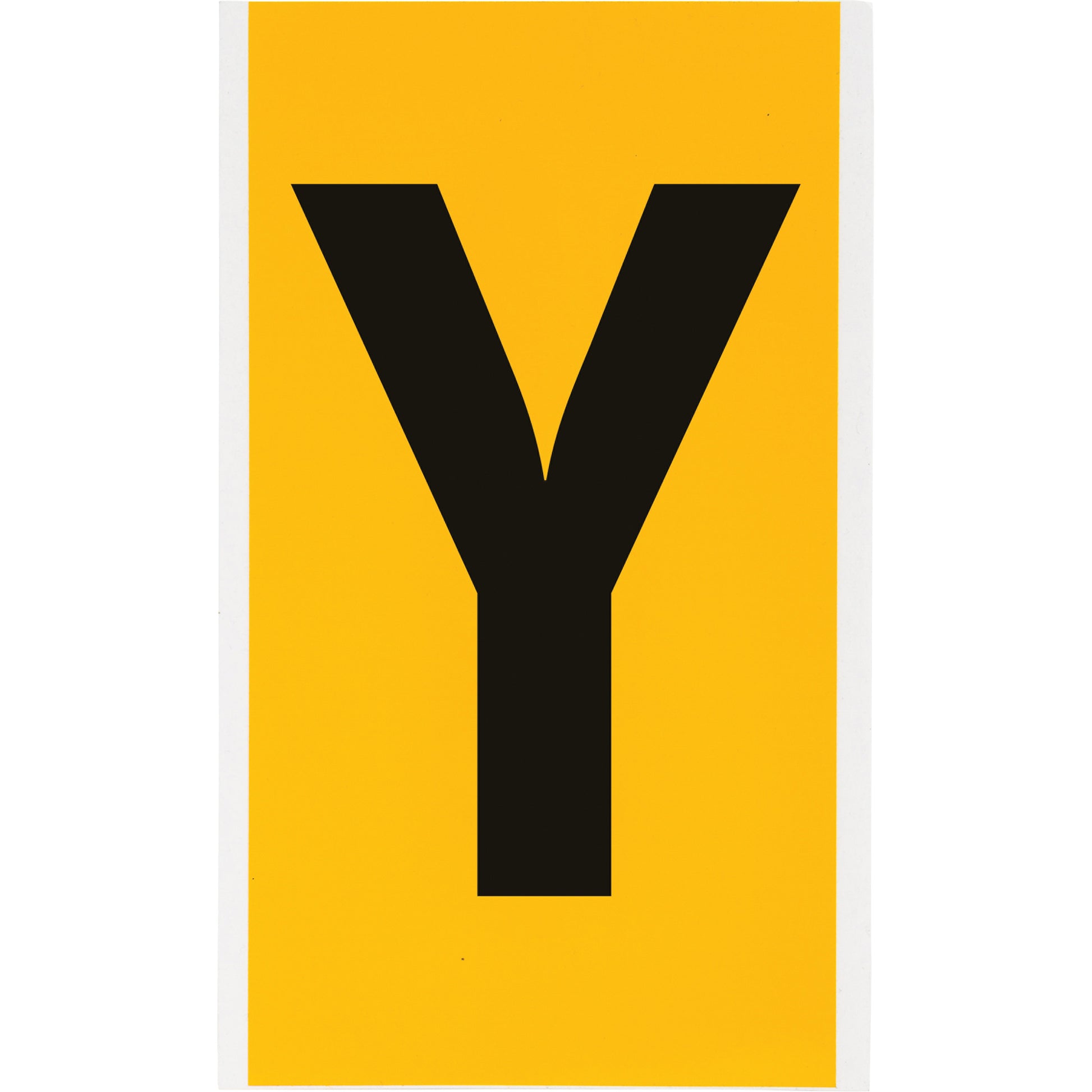 Brady Individual Number & Letter Labels, Y, 6" H, Black on Yellow