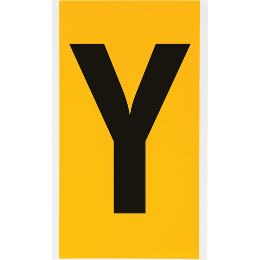 Brady Individual Number & Letter Labels, Y, 6" H, Black on Yellow