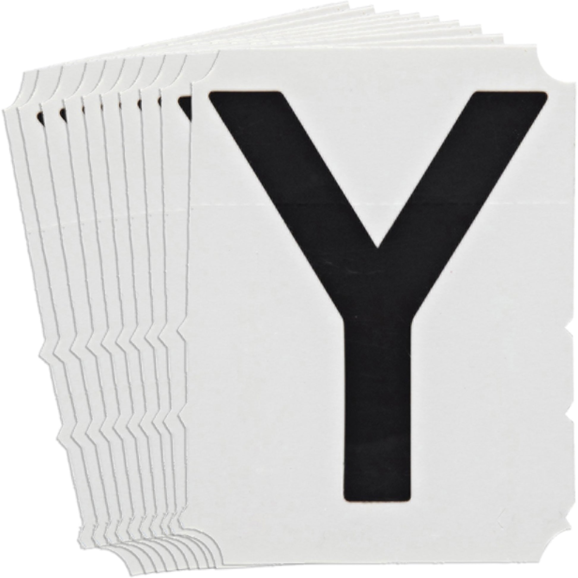 Brady Quick-Align® Individual Gothic Number & Letter Labels, Y, 6" H, Black