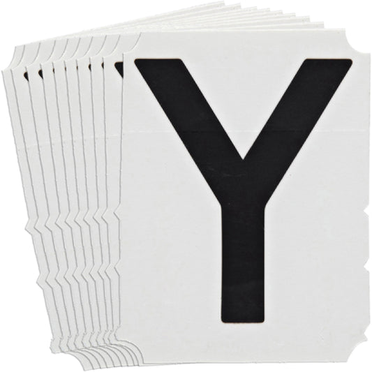 Brady Quick-Align® Individual Gothic Number & Letter Labels, Y, 6" H, Black