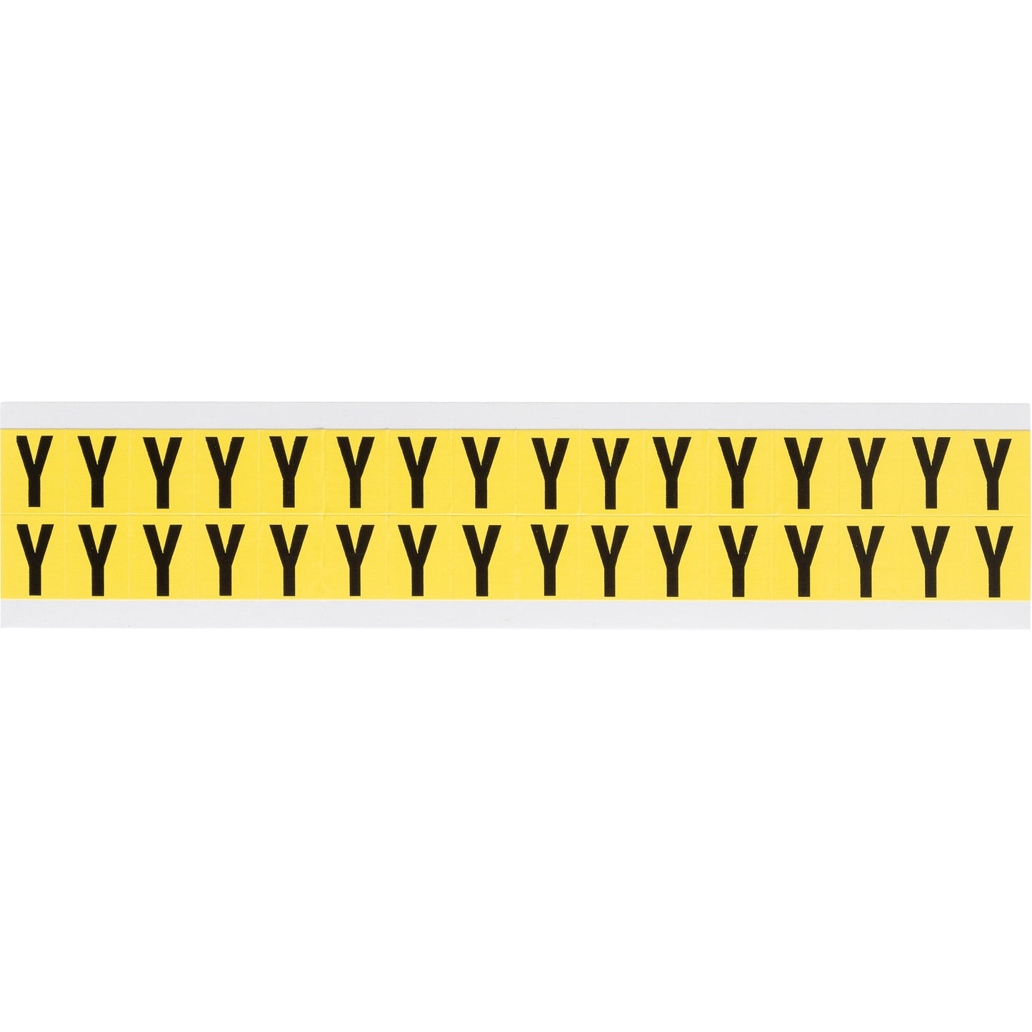 Brady Repositionable Individual Number & Letter Labels, Y, 5/8" H, Black on Yellow