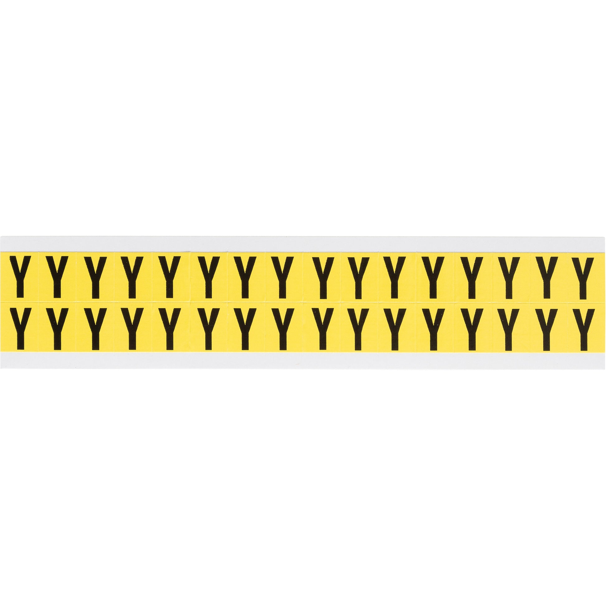 Brady Repositionable Individual Number & Letter Labels, Y, 5/8" H, Black on Yellow