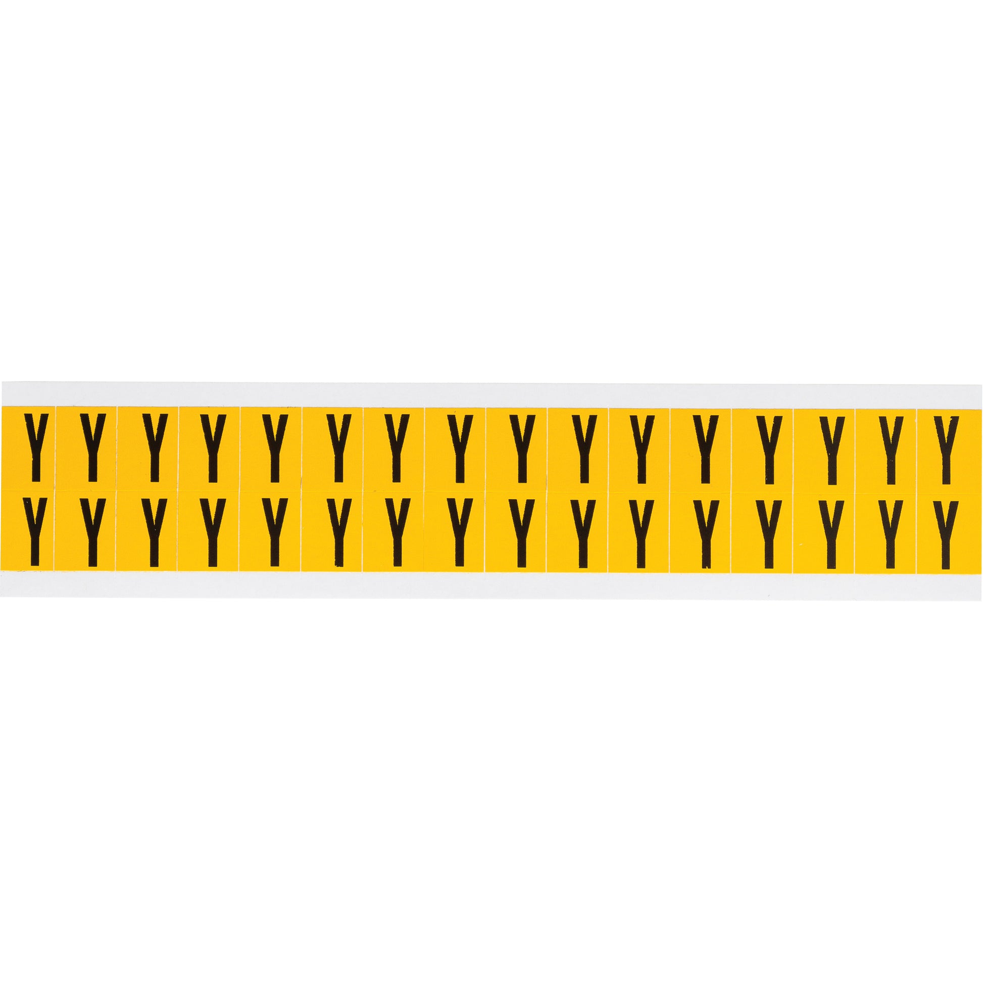 Brady Individual Number & Letter Labels, Y, 5/8" H, Black on Yellow