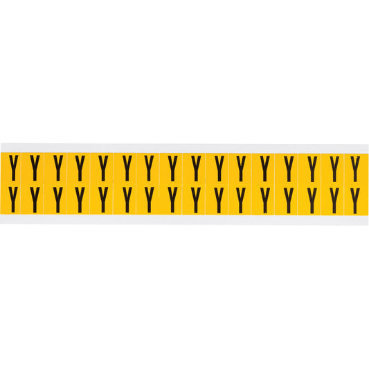 Brady Individual Number & Letter Labels, Y, 5/8" H, Black on Yellow