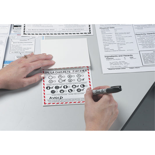 Brady WHIMIS OTS Labels, Vinyl, Sheet, 5" L x 5" W