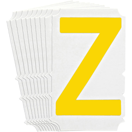 Brady Quick-Align® Individual Gothic Number & Letter Labels, Z, 4" H, Yellow