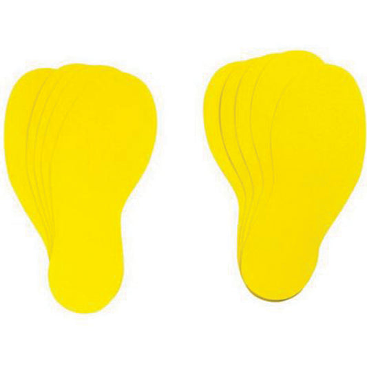 Brady Floor Marking Labels, Footprint, 12" L x 3.75" W, Yellow, Vinyl