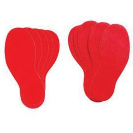 Brady Floor Marking Labels, Footprint, 12" L x 3.75" W, Red, Vinyl