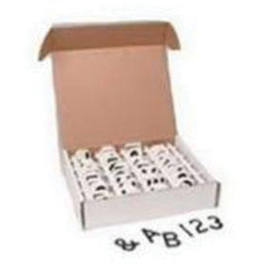 Brady Quick-Align® Individual Gothic Labels Kit, Assorted Numbers/Letters/Punctuation, 1" H, White